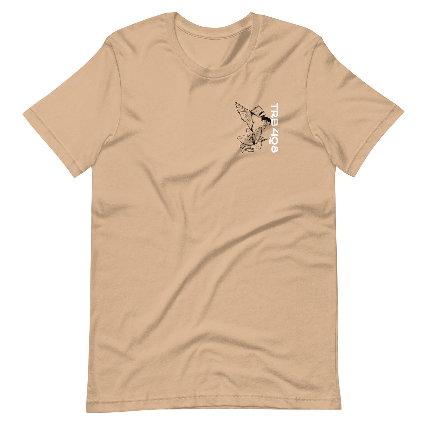 Tan short sleeve Sparrow And Lily Tee, Front, Christian Apparel