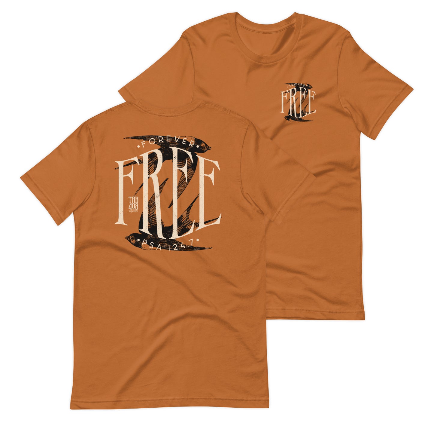 Toast short sleeve Free Bird Tee, Front and Back, Christian Apparel