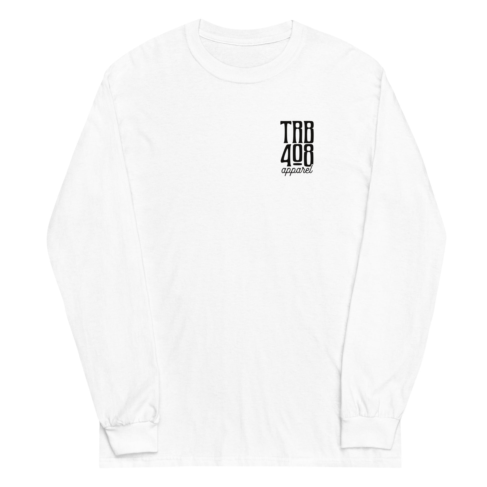 White long sleeve YHWH Flag Tee, Front, Christian Apparel