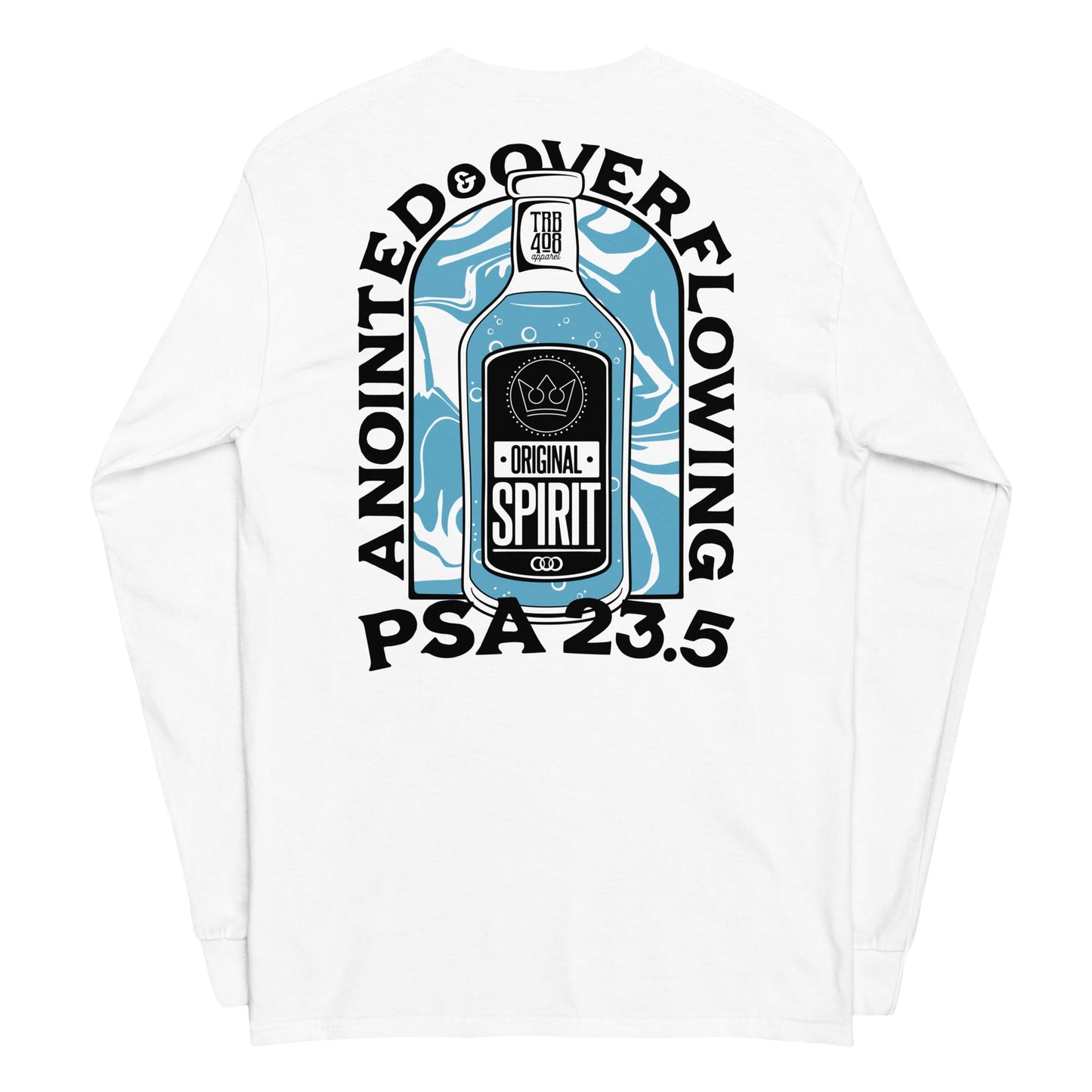 White long sleeve A&O Tee, Back, Christian Apparel