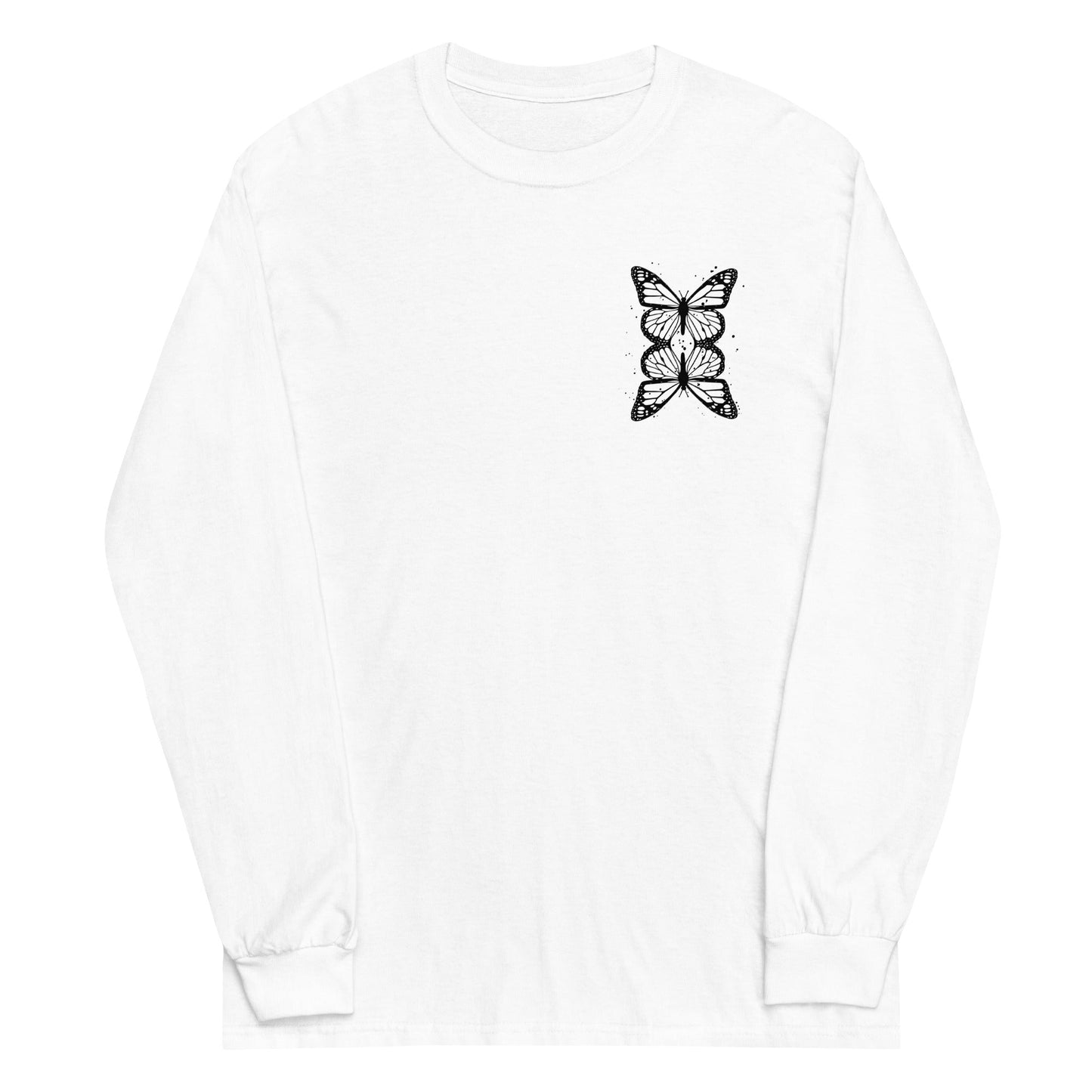White long sleeve Butterfly Tee, Front, Christian Apparel