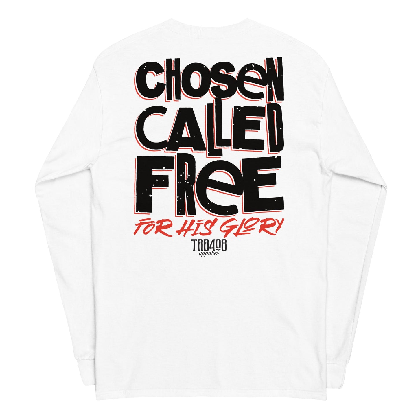 White long sleeve CCFG Tee, Back, Christian Apparel