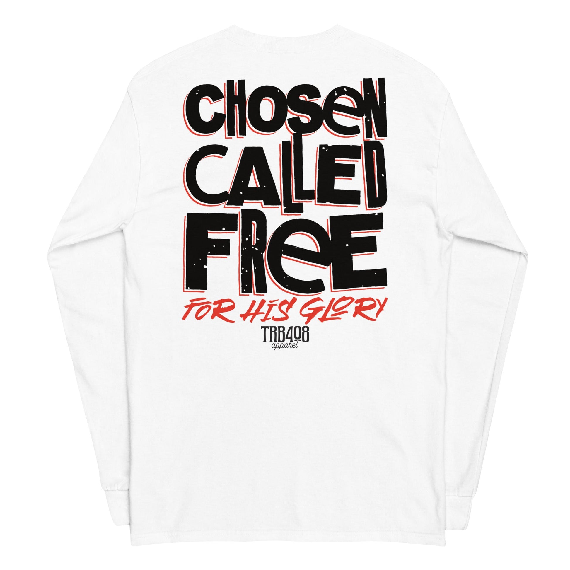 White long sleeve CCFG Tee, Back, Christian Apparel