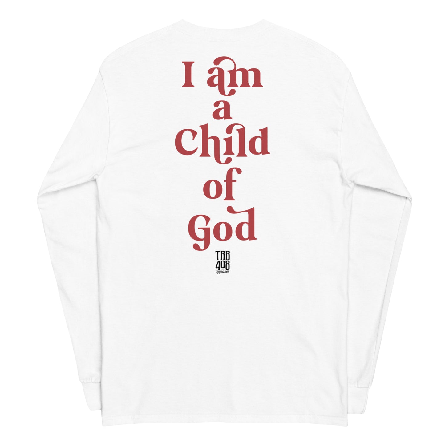 White long sleeve Child Of God Tee, Back, Christian Apparel