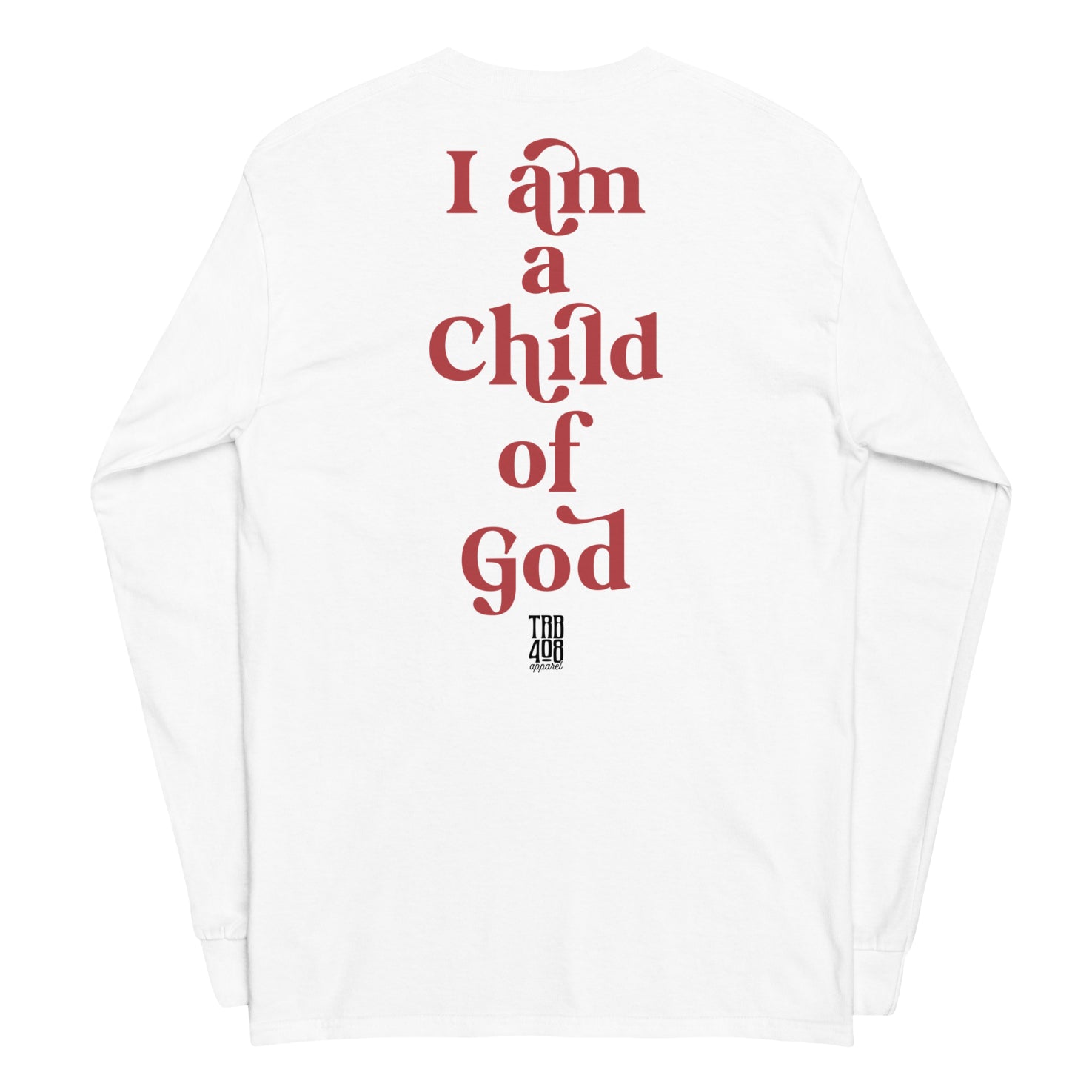 White long sleeve Child Of God Tee, Back, Christian Apparel