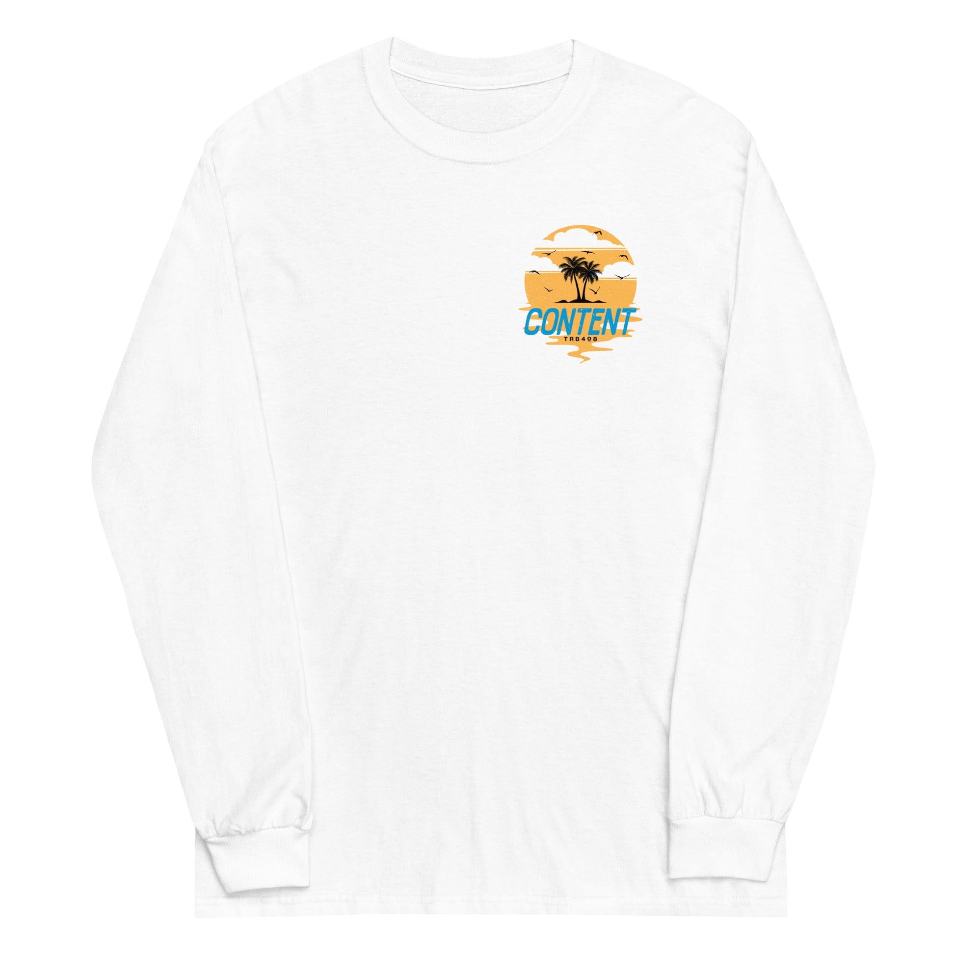 White long sleeve Content Tee, Front, Christian Apparel
