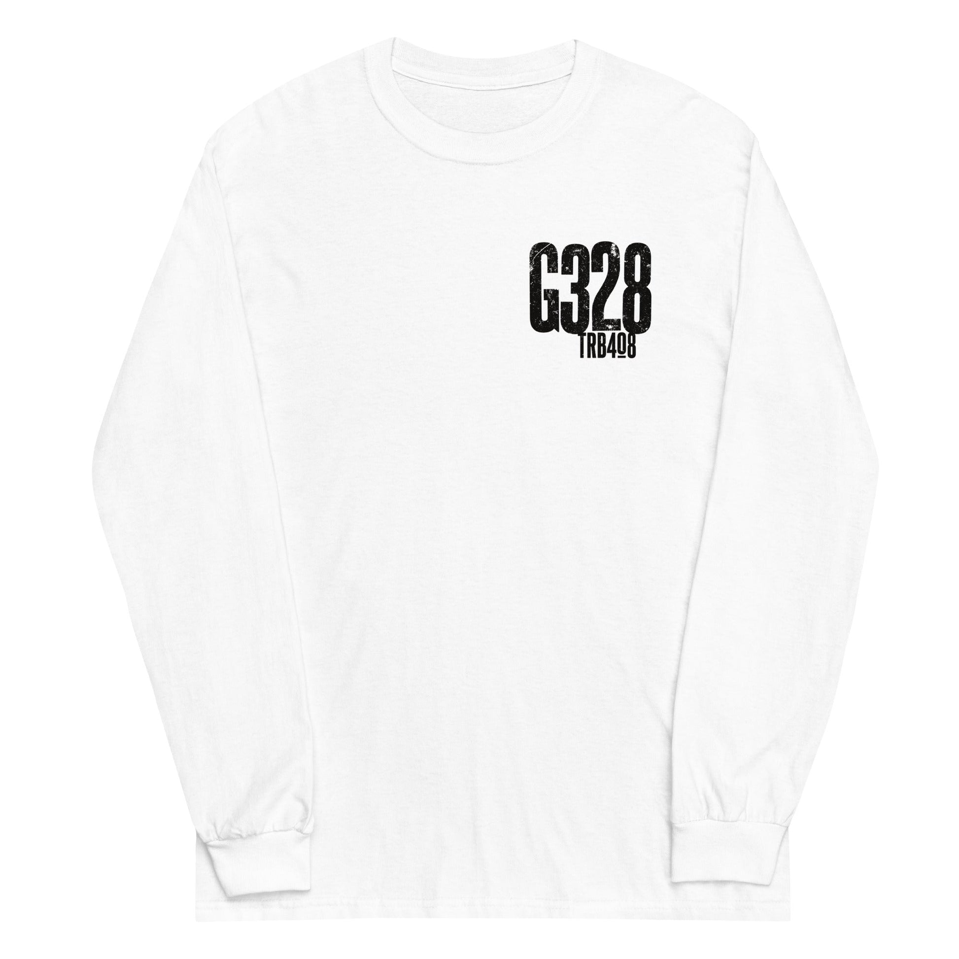 White long sleeve G-Fam Tee, Front, Christian Apparel