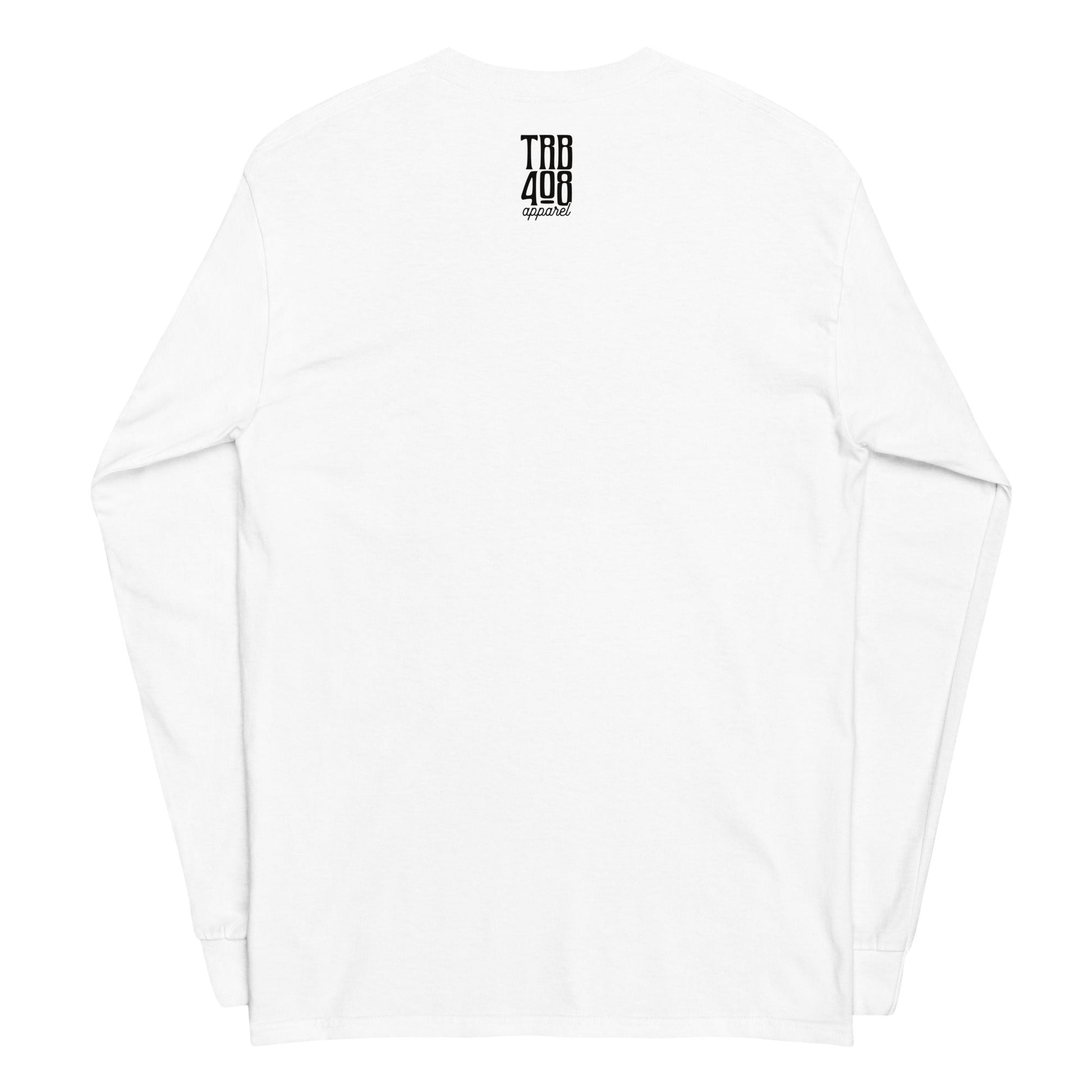 White long sleeve Grateful & Blessed Tee, Back, Christian Apparel