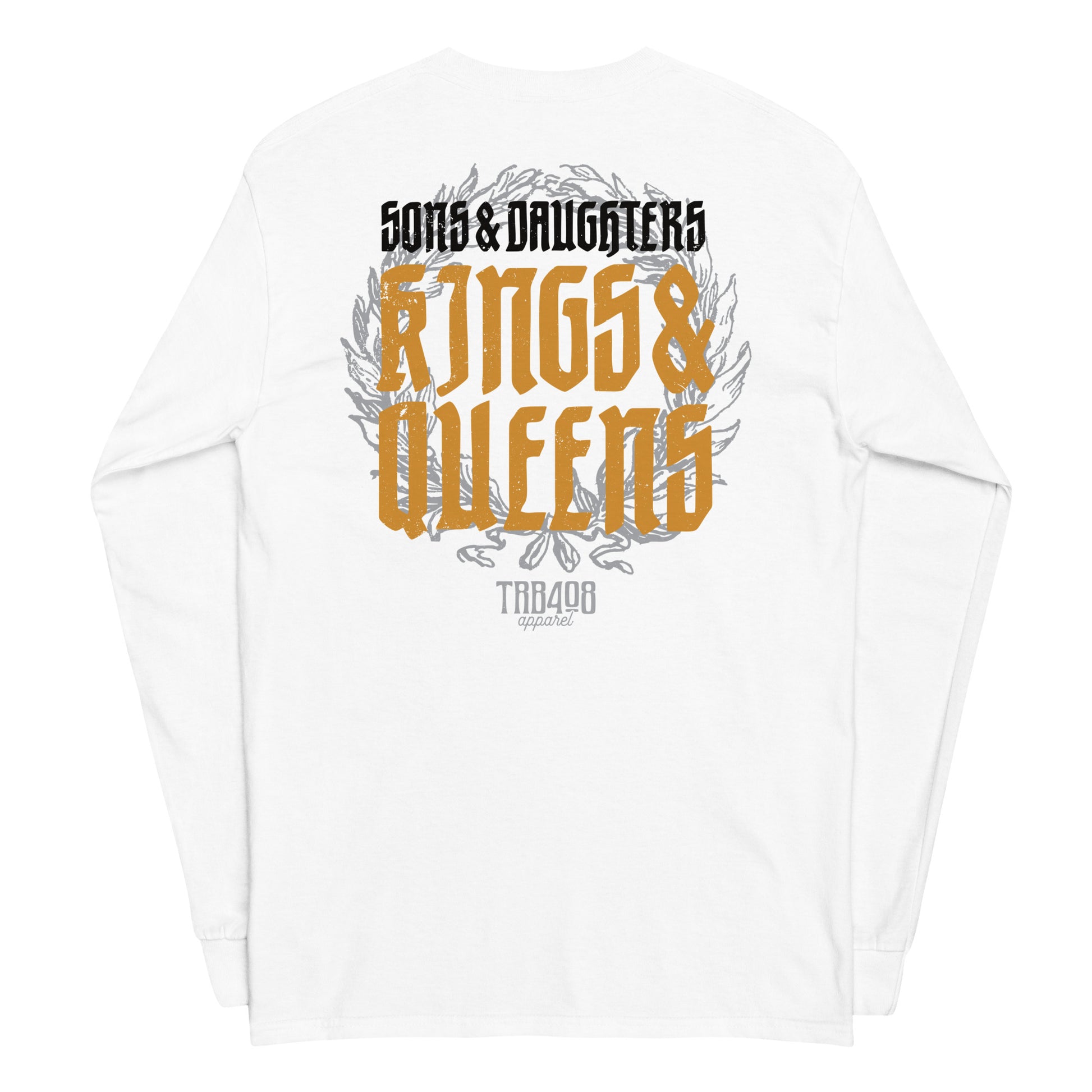 White long sleeve Heirs Tee, Back, Christian Apparel