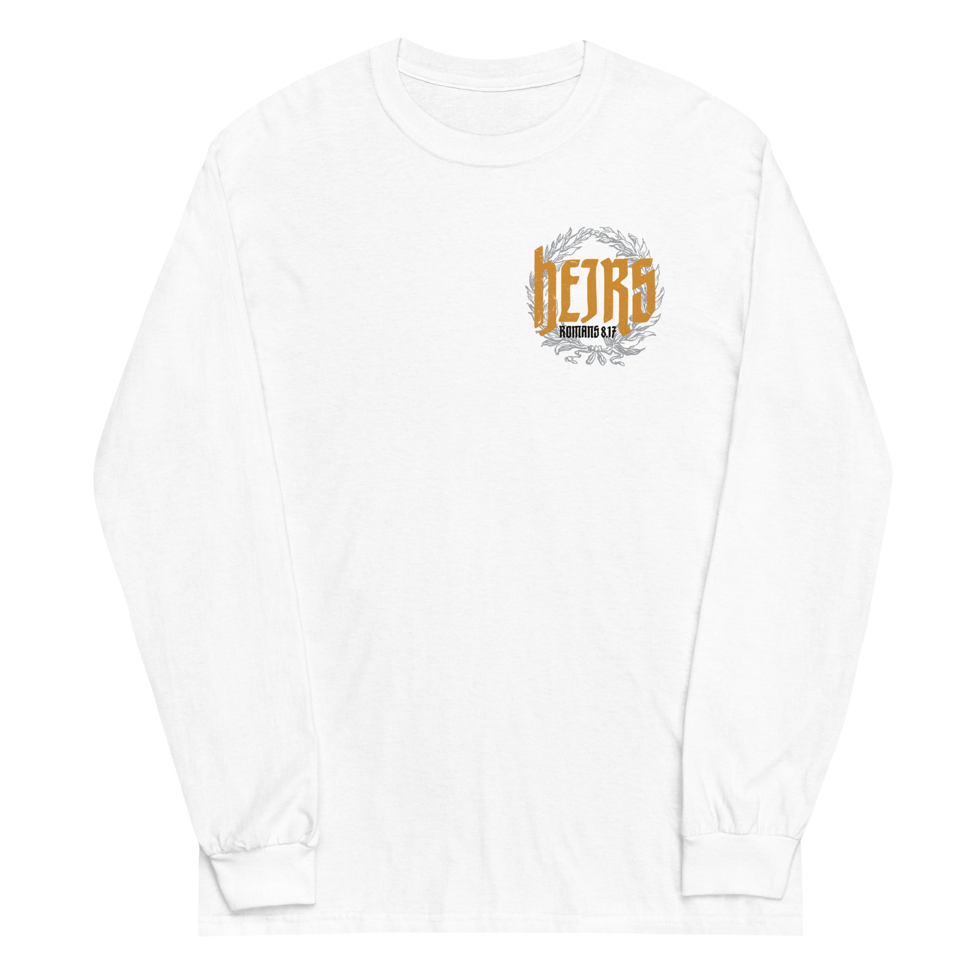 White long sleeve Heirs Tee, Front, Christian Apparel