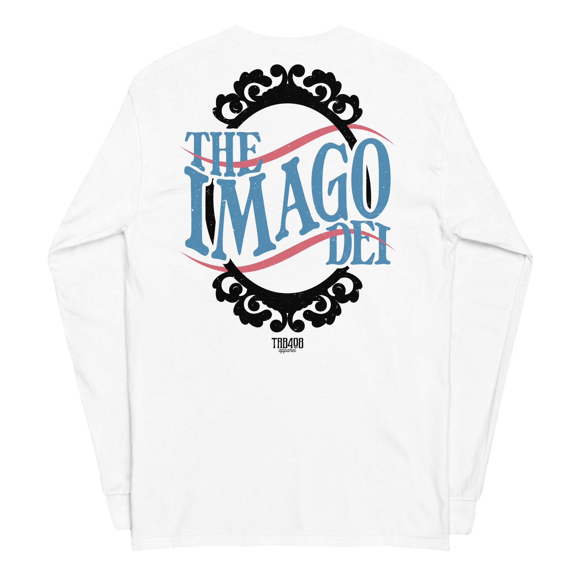 White long sleeve The Imago Dei Tee, Back, Christian Apparel