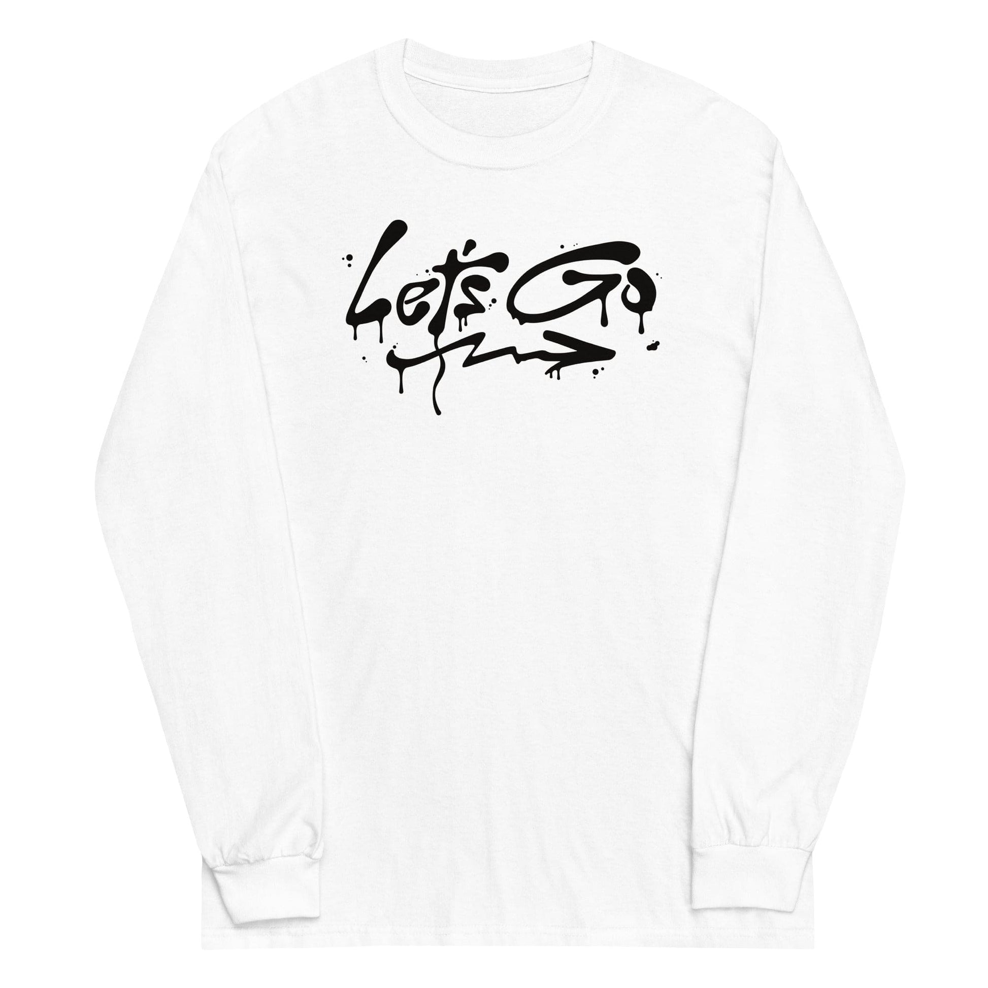White long sleeve Let's Go Tee, Front, Christian Apparel