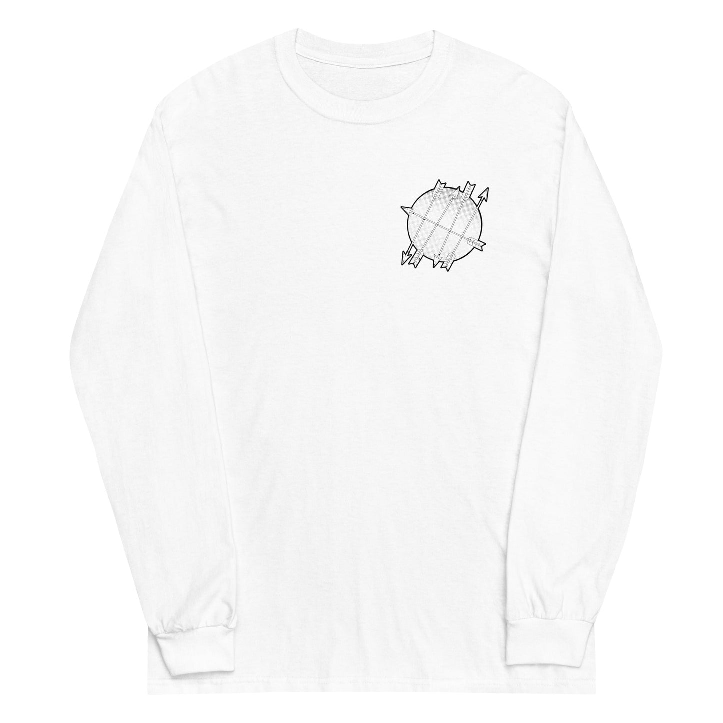 White long sleeve Never Settle Tee, Front, Christian Apparel