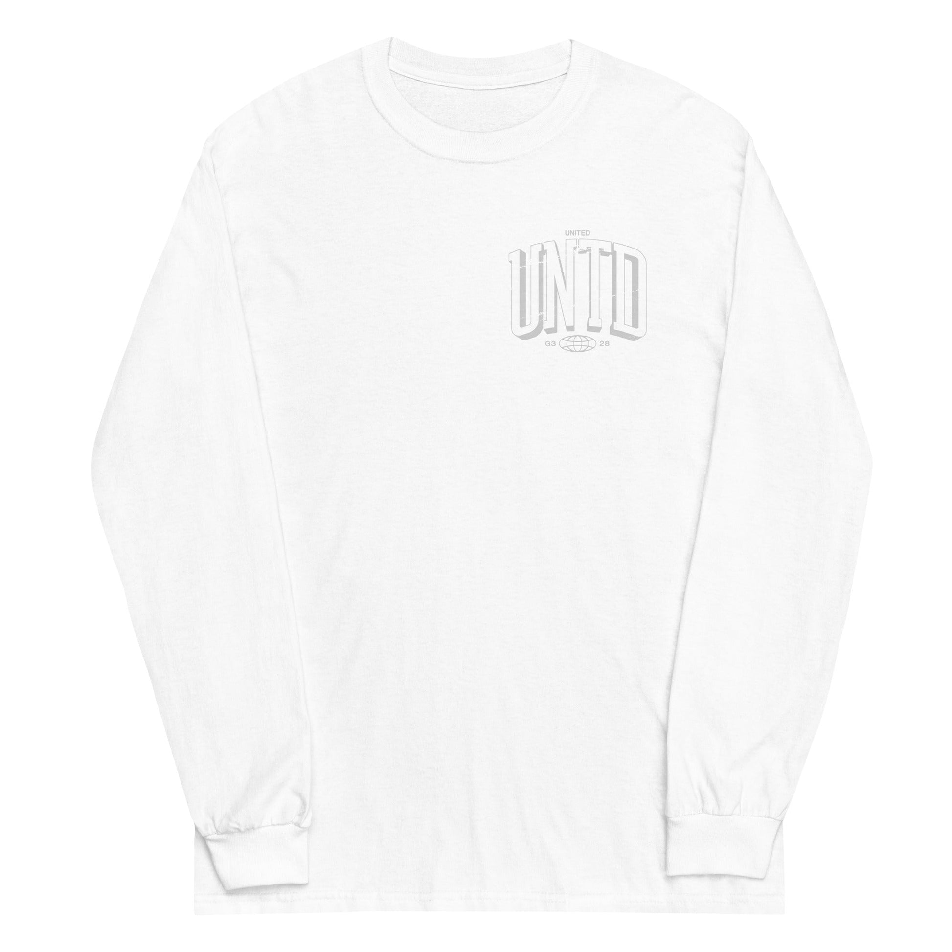 White long sleeve The Tall UNTD Tee, Front, Christian Apparel