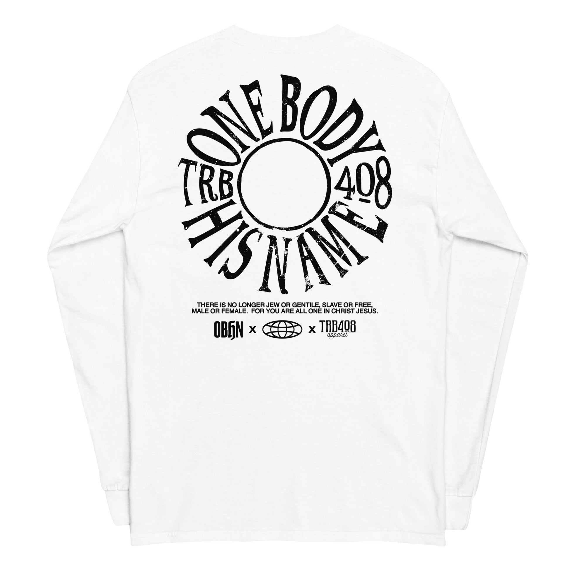 White long sleeve The TRIBE Tee, Back, Christian Apparel