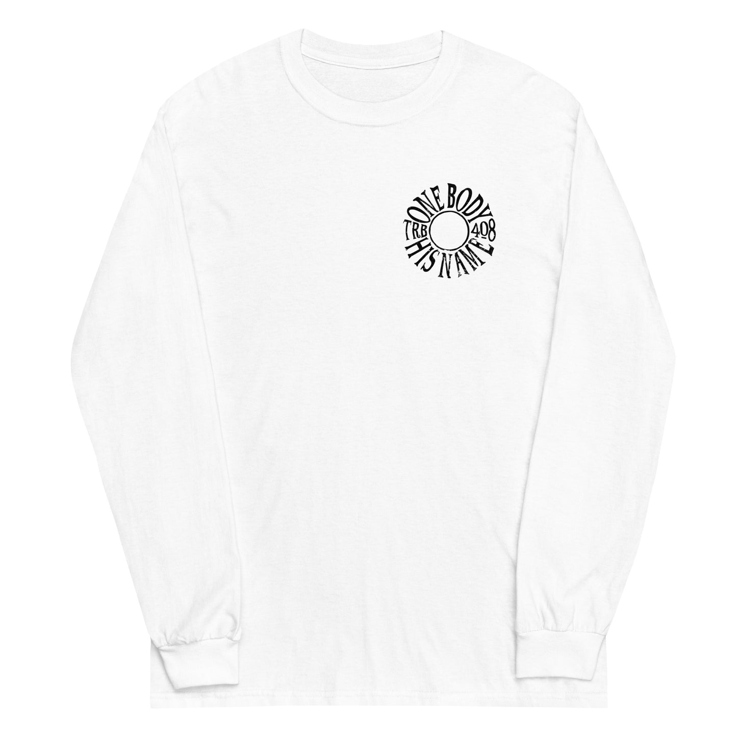 White long sleeve The TRIBE Tee, Front, Christian Apparel