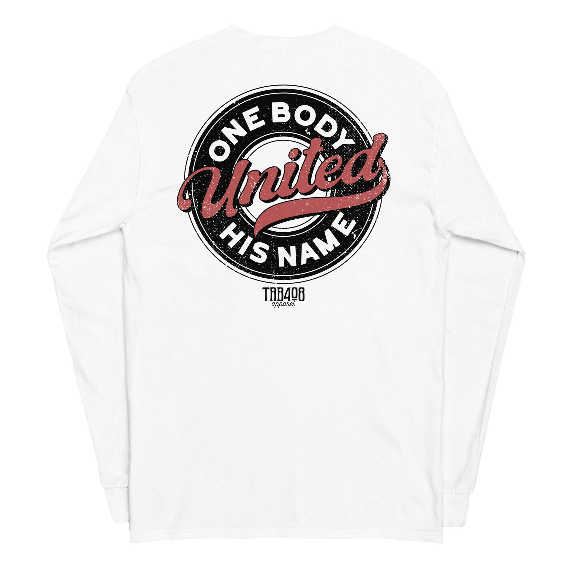 White long sleeve United Retro Ring Tee, Back, Christian Apparel