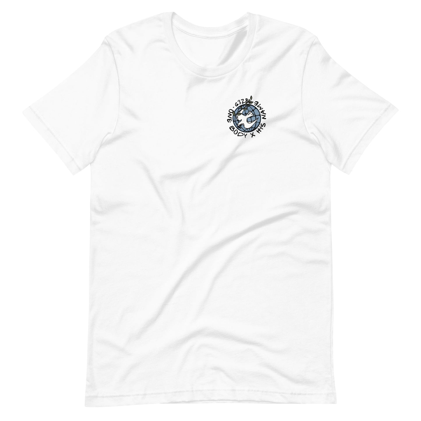 White short sleeve G328 Globe Tee, Front, Christian Apparel