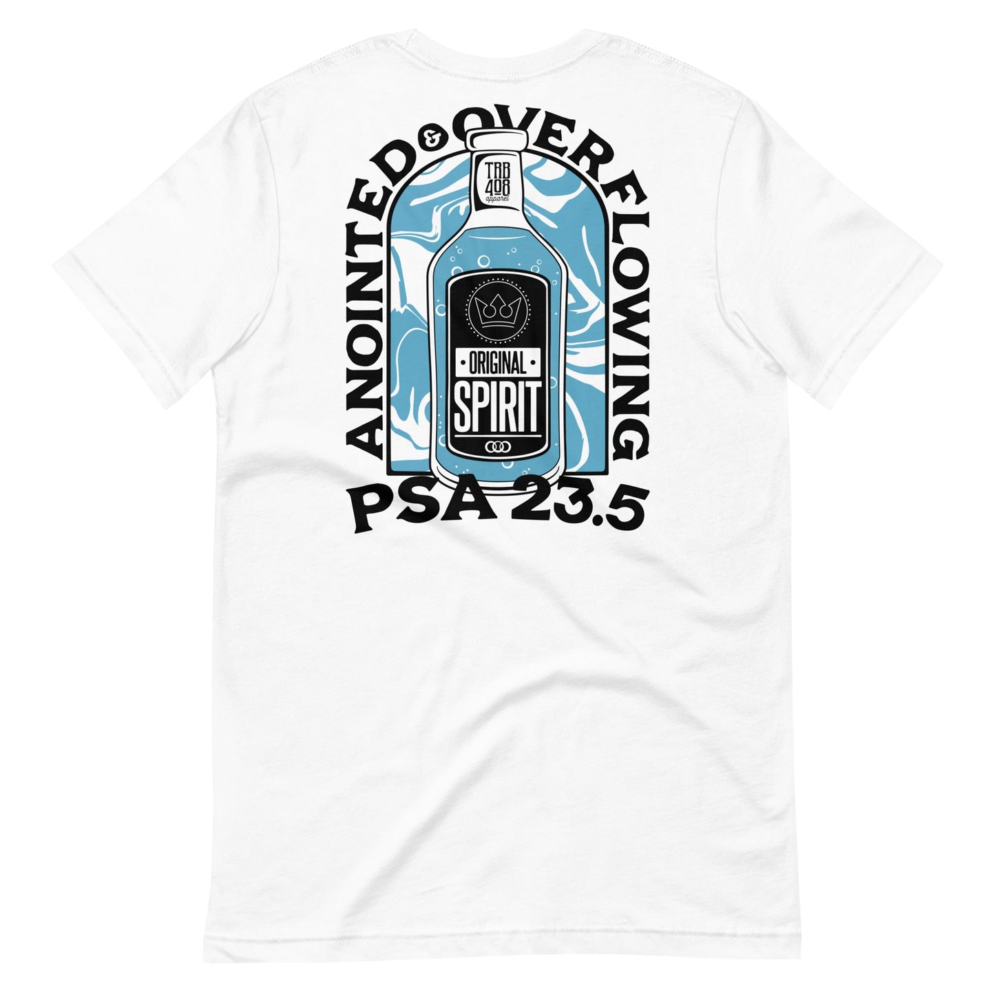 White short sleeve A&O Tee, Back, Christian Apparel