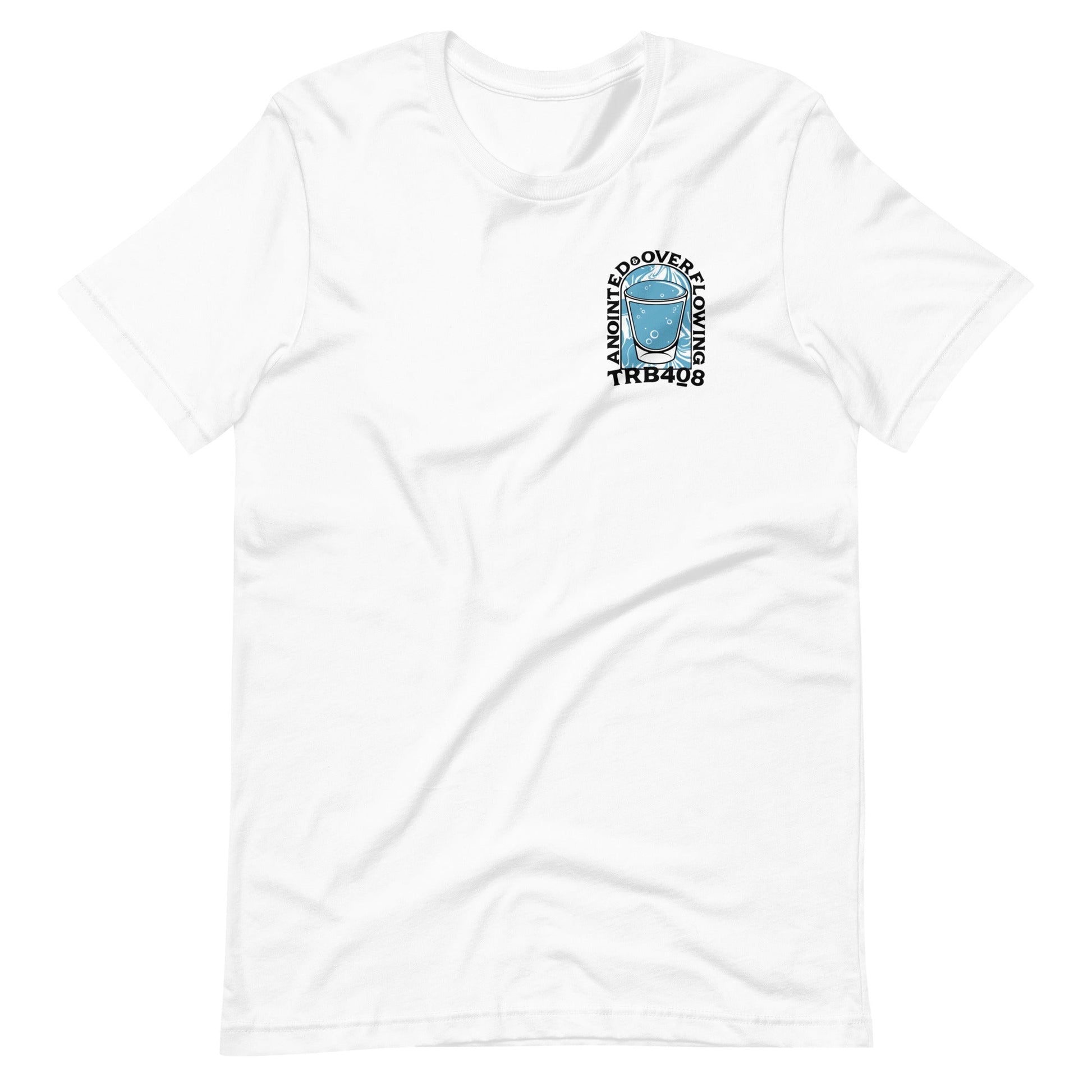 White short sleeve A&O Tee, Front, Christian Apparel