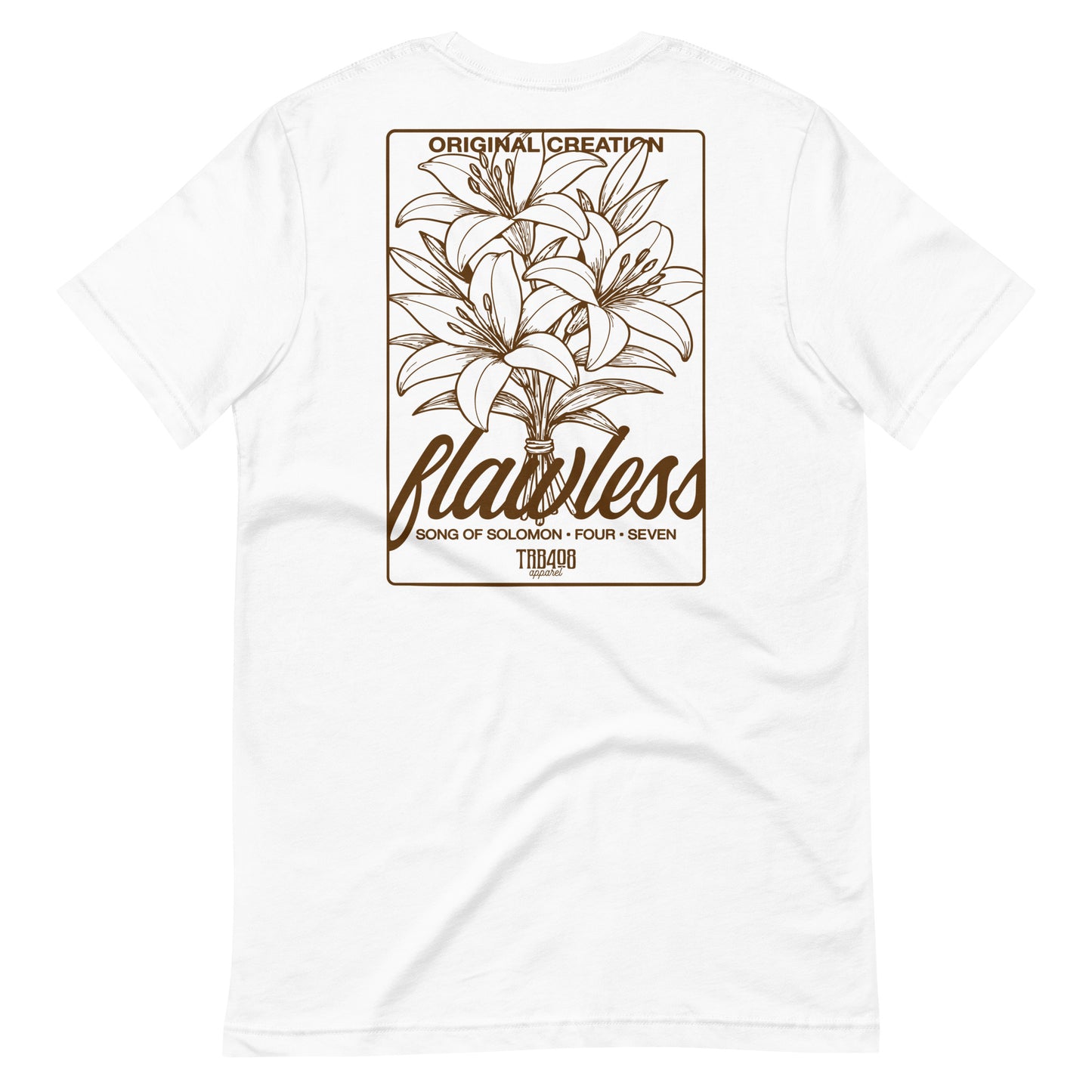 White short sleeve Flawless Rose 2.0 Tee, Back, Christian Apparel