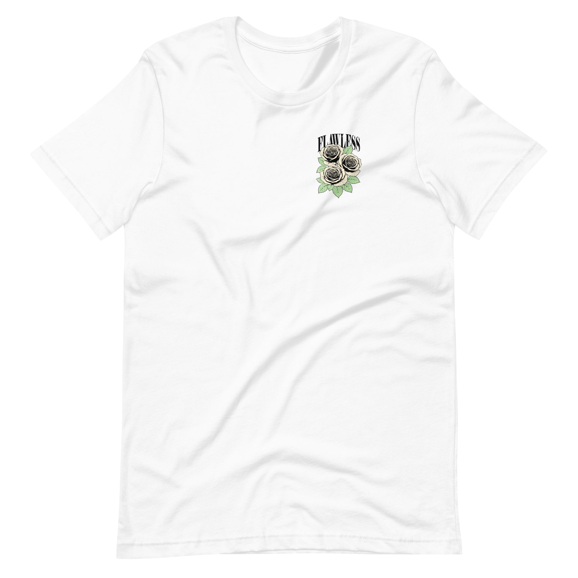 White short sleeve Flawless Rose Tee, Front, Christian Apparel