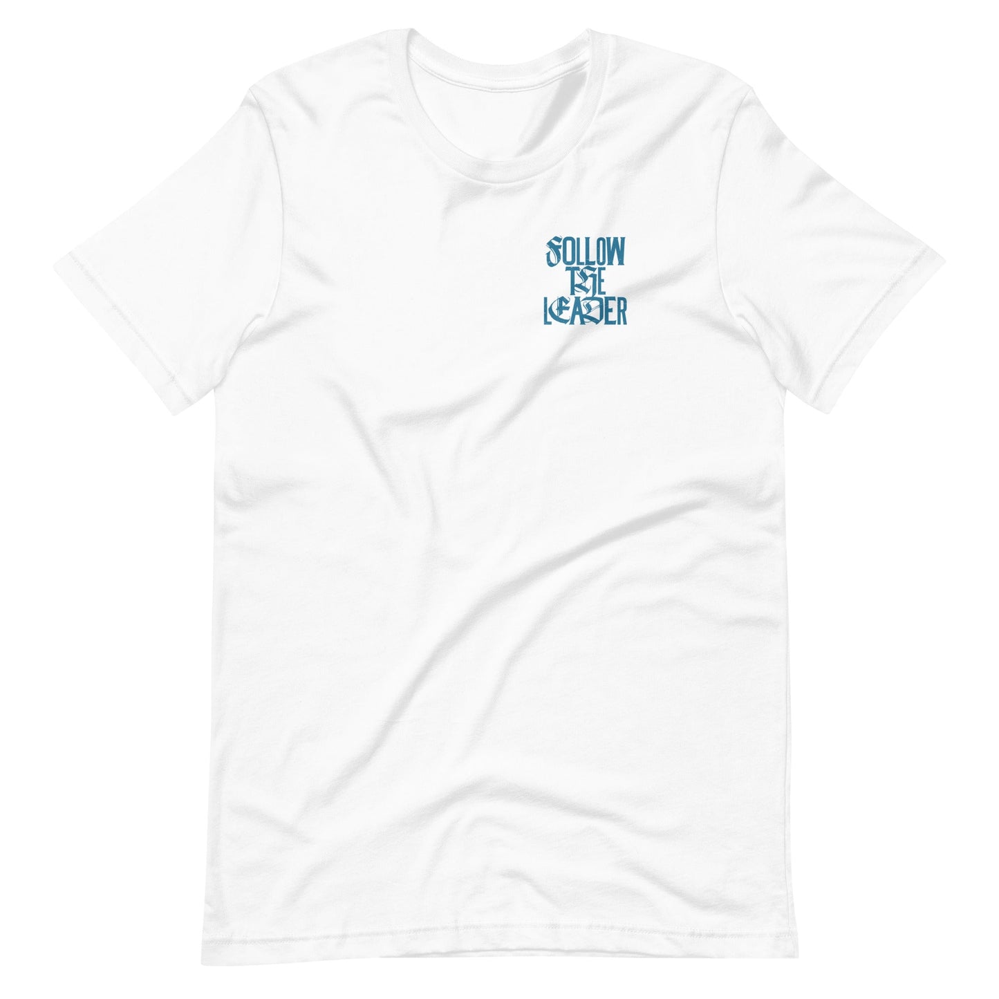 White short sleeve Follow The Leader Tee, Front, Christian Apparel
