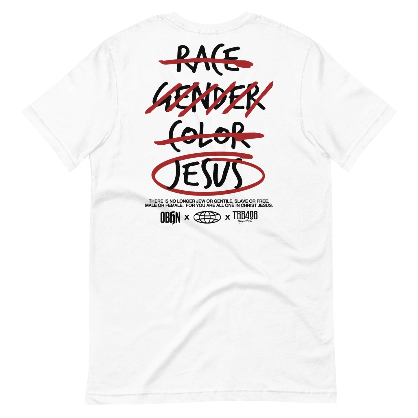 White short sleeve G328 Cross-Out Tee, Back, Christian Apparel