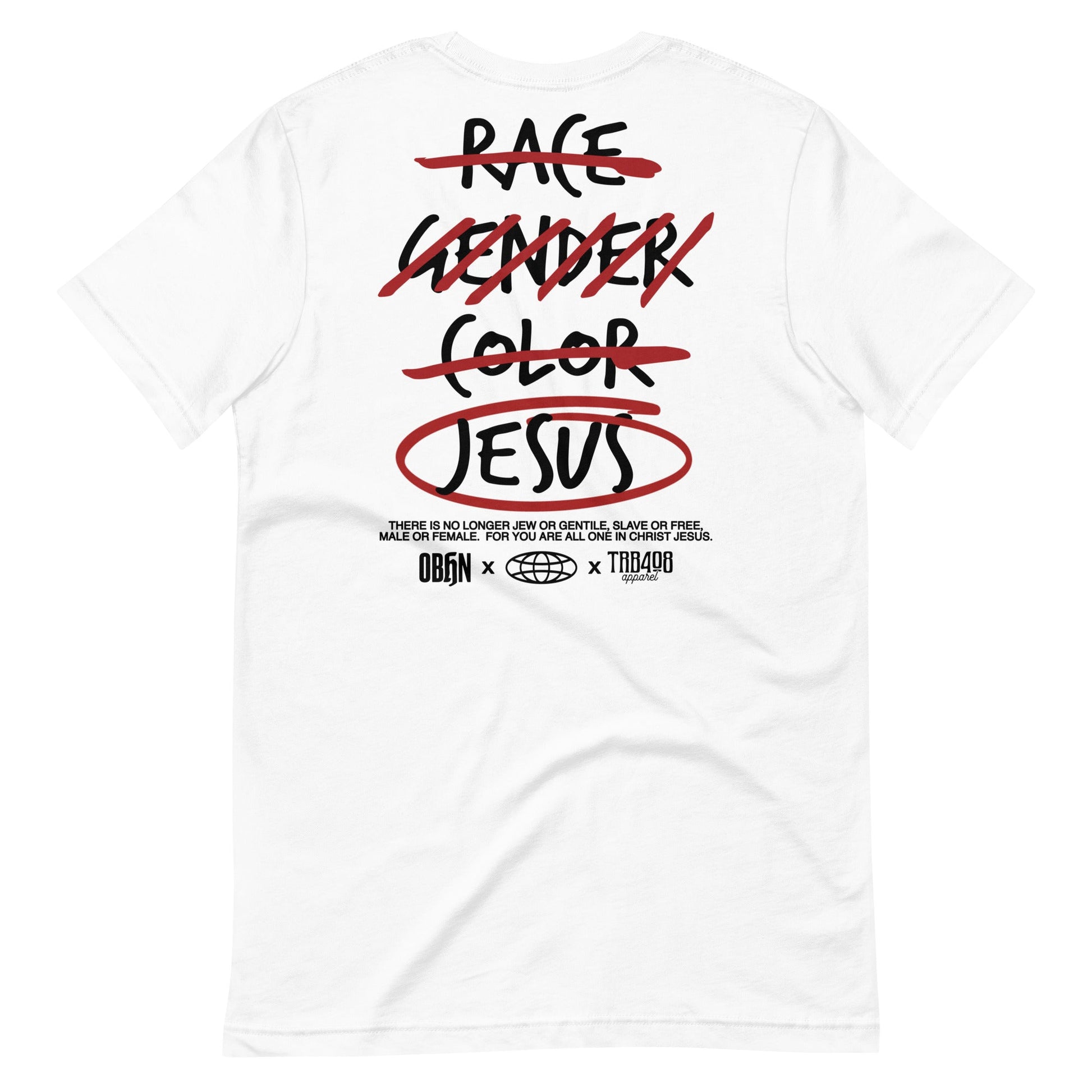 White short sleeve G328 Cross-Out Tee, Back, Christian Apparel