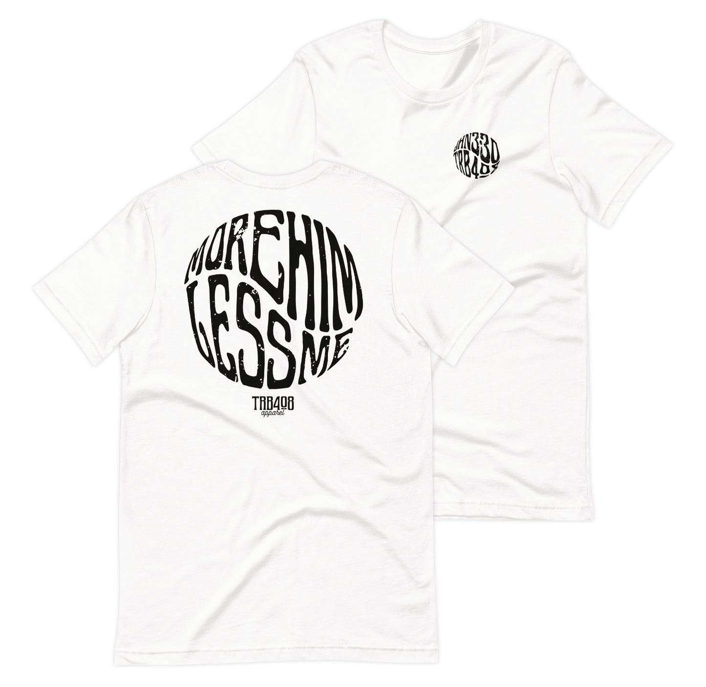 White short sleeve He Is Greater Tee, Front and Back, Christian Apparel