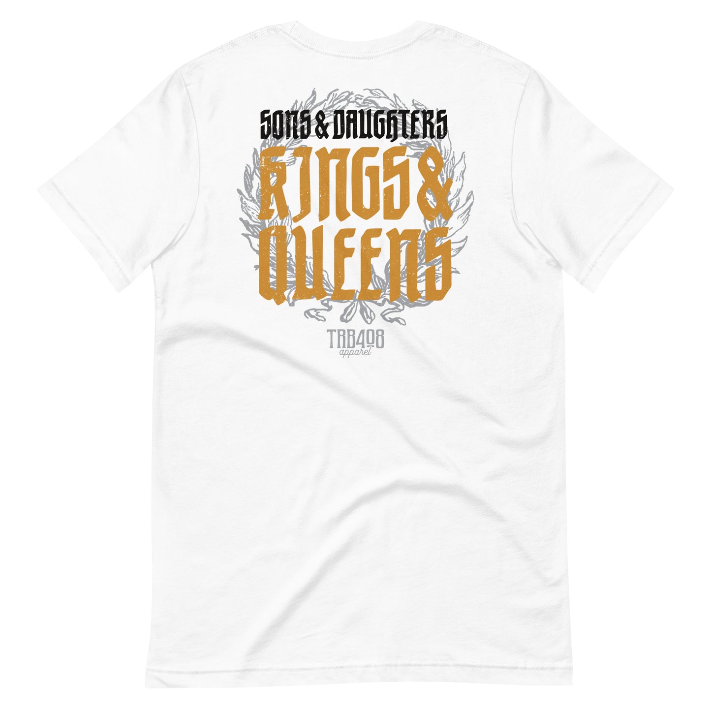 White short sleeve Heirs Tee, Back, Christian Apparel