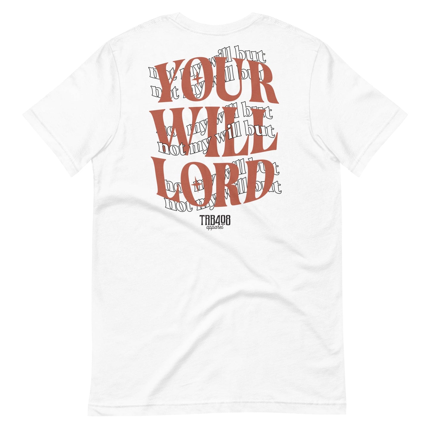 White short sleeve His Will Tee, Back, Christian Apparel