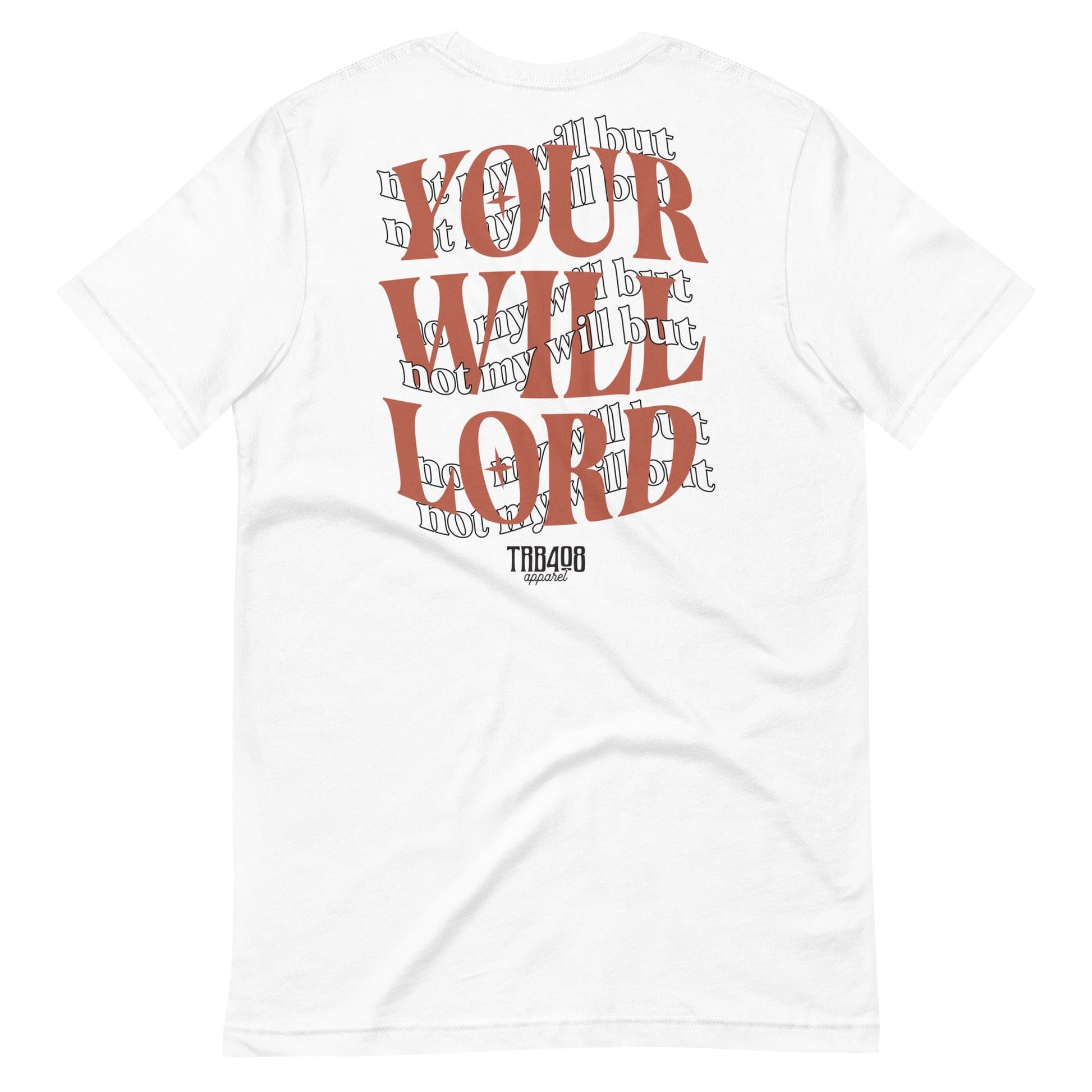 White short sleeve His Will Tee, Back, Christian Apparel