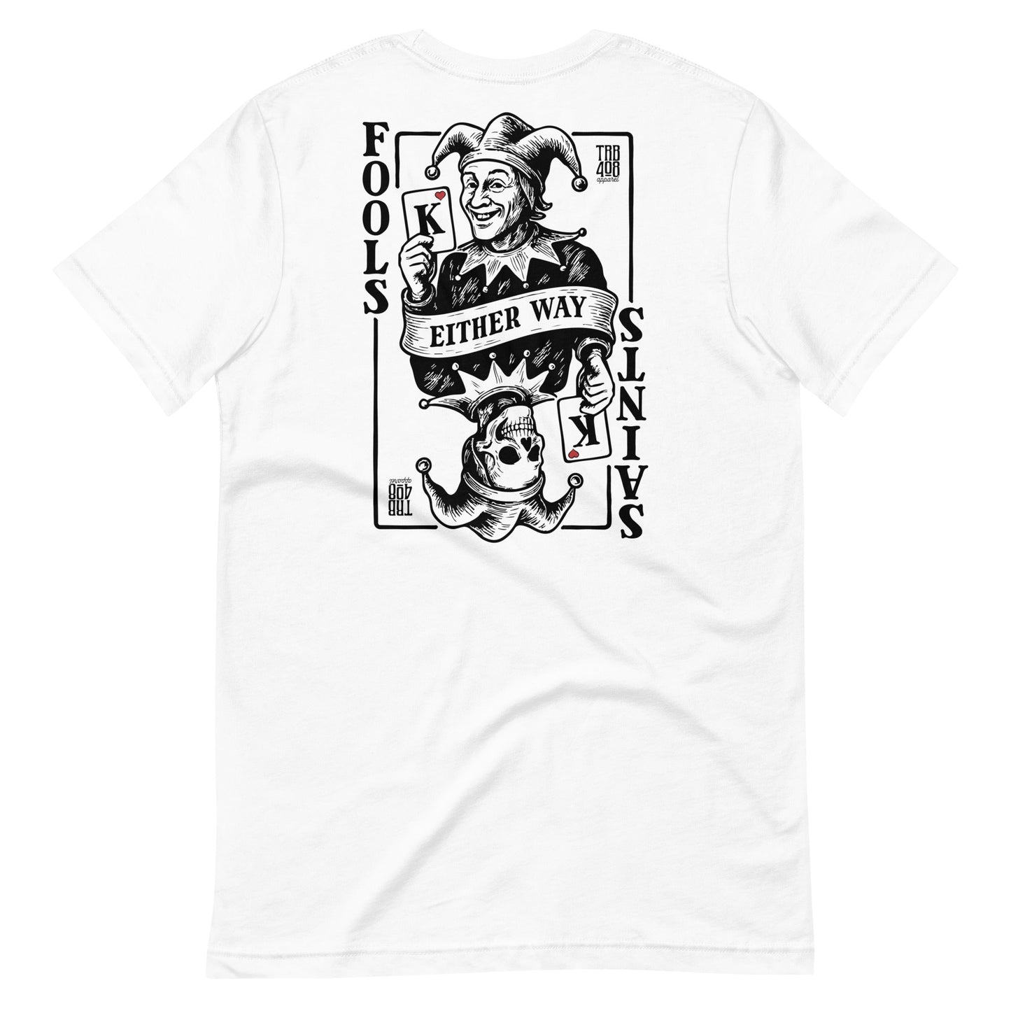 White short sleeve Joker Tee, Back, Christian Apparel