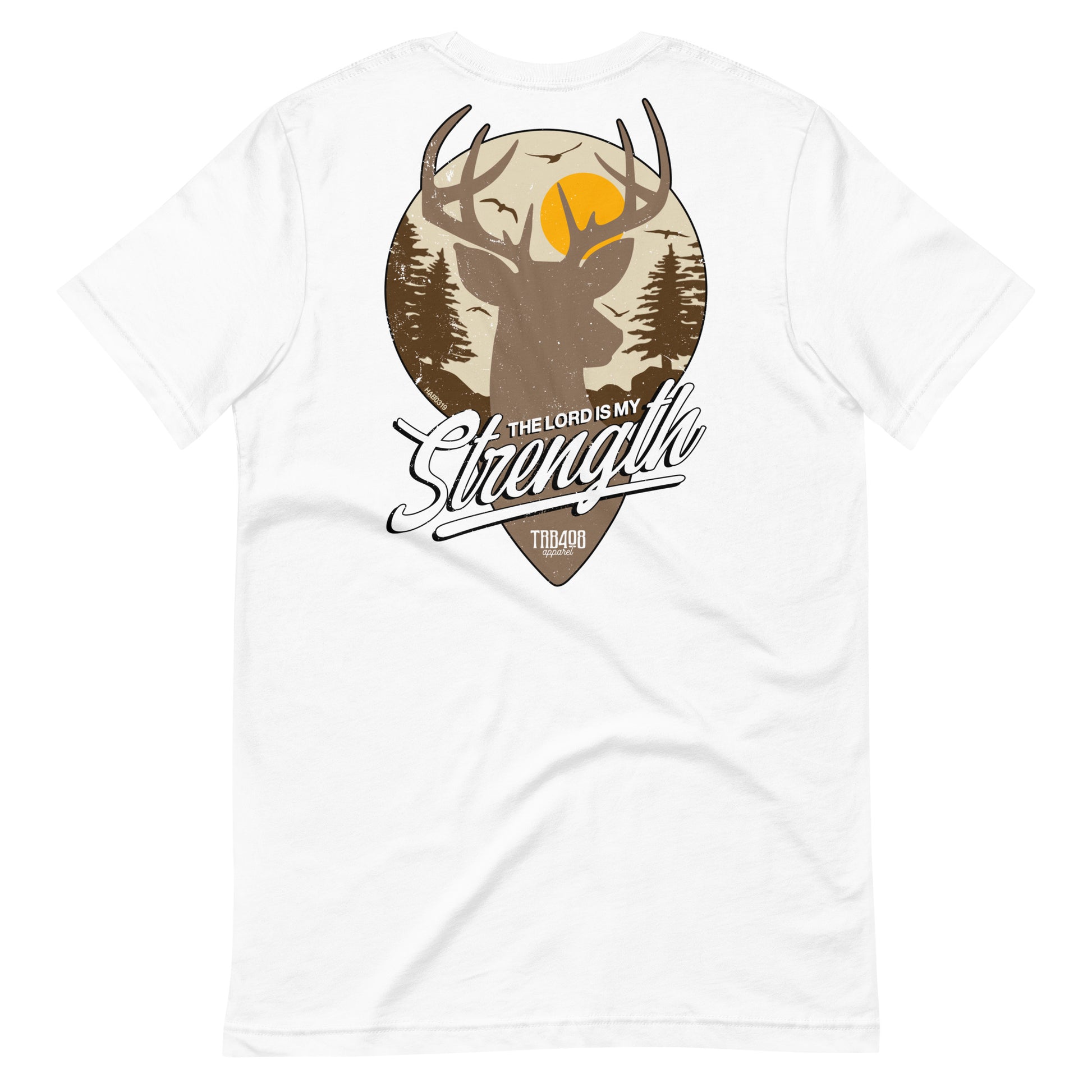 White short sleeve My Strength Tee, Back, Christian Apparel