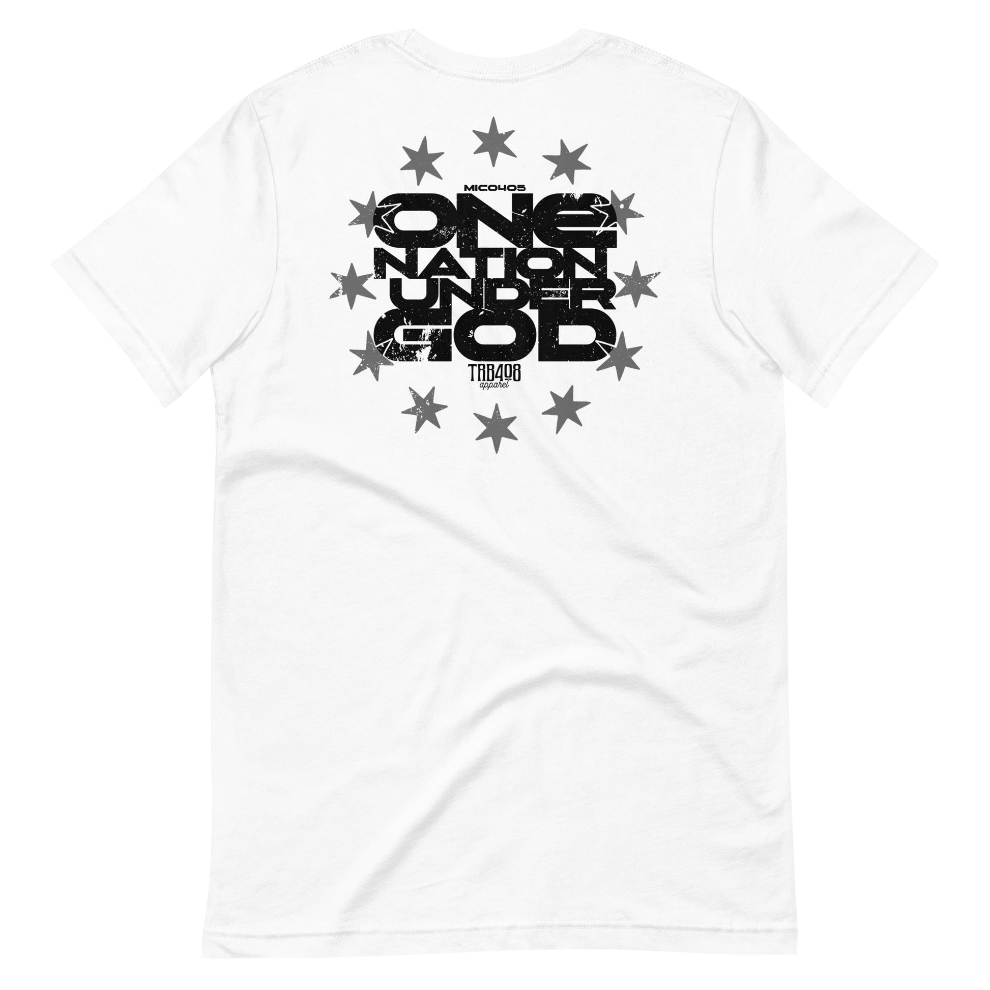 White short sleeve One Nation Star Ring Tee, Back, Christian Apparel