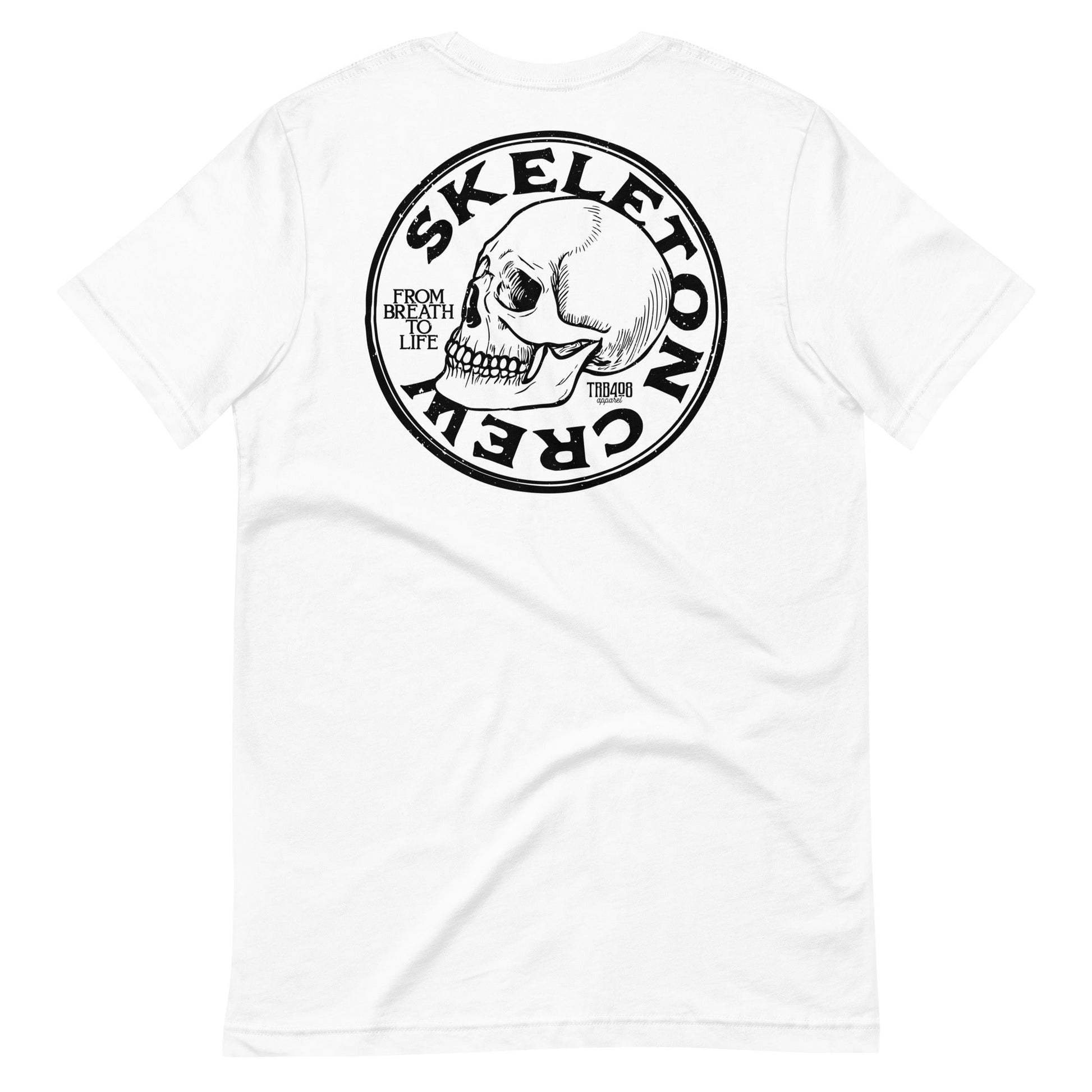 White short sleeve Skeleton Crew Tee, Back, Christian Apparel