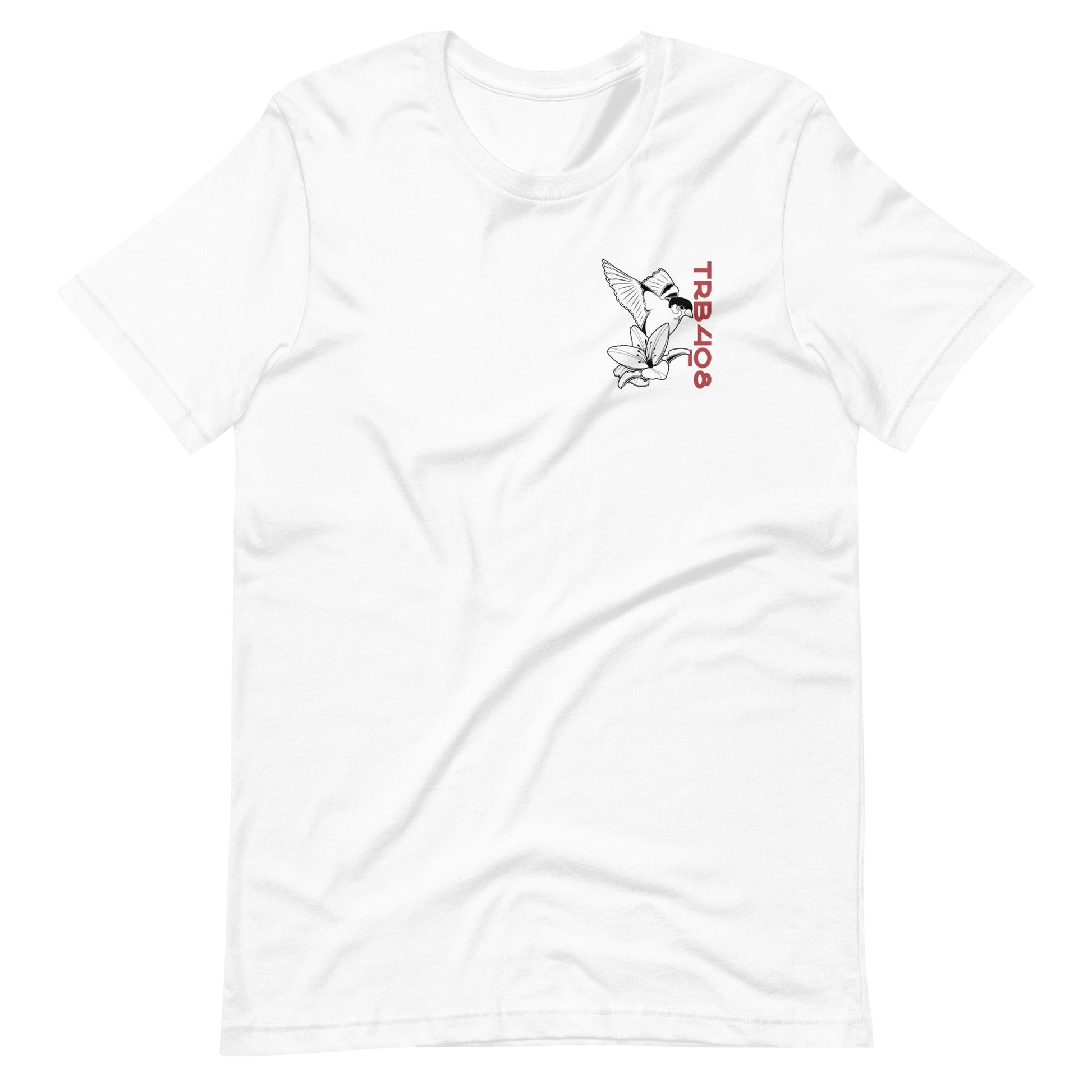White short sleeve Sparrow And Lily Tee, Front, Christian Apparel