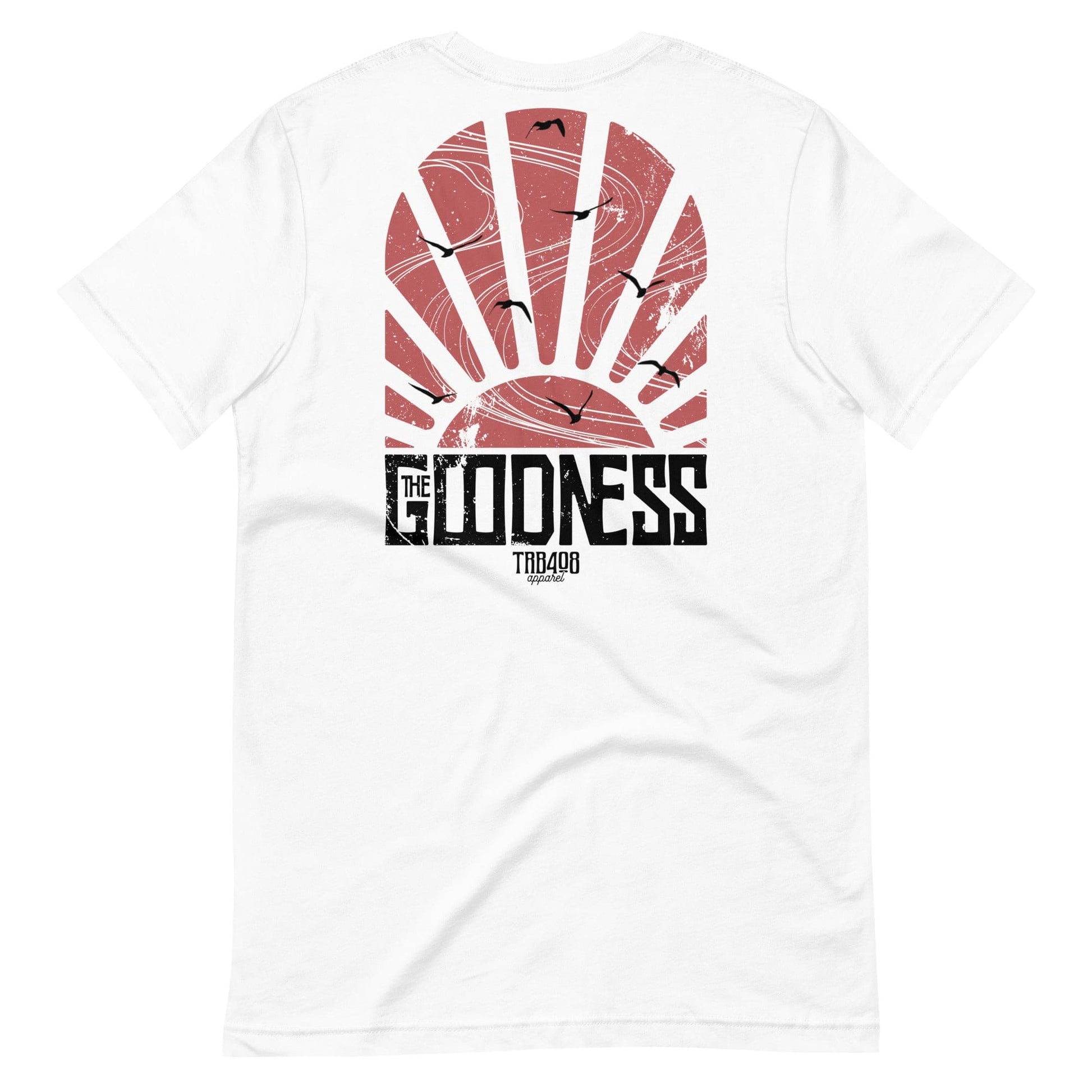 White short sleeve The Goodness Tee, Back, Christian Apparel