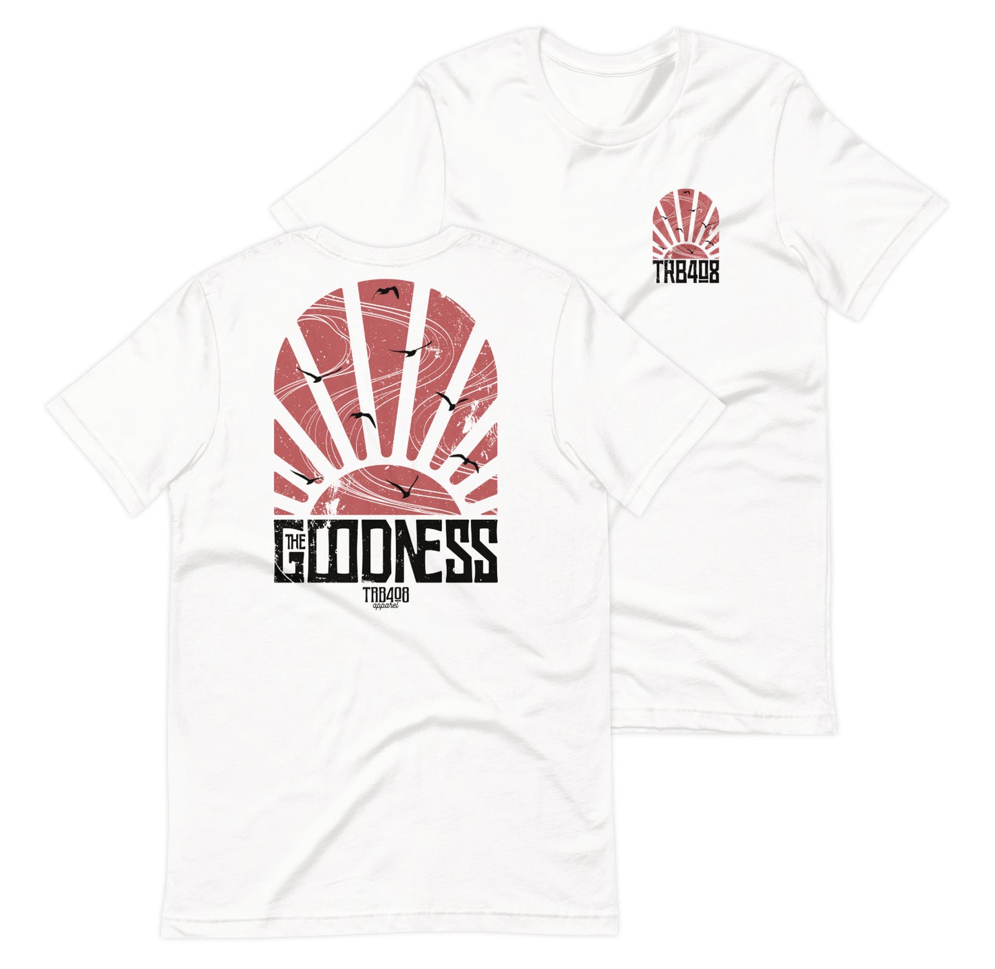 White short sleeve The Goodness Tee, Front and Back, Christian Apparel