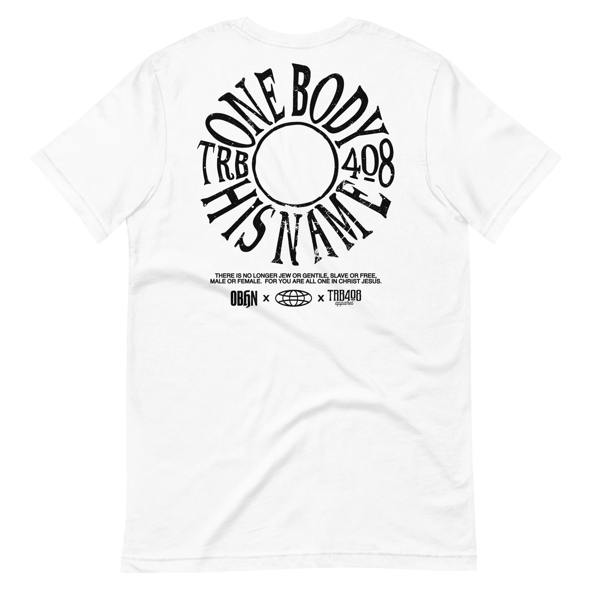 White short sleeve The TRIBE Tee, Back, Christian Apparel