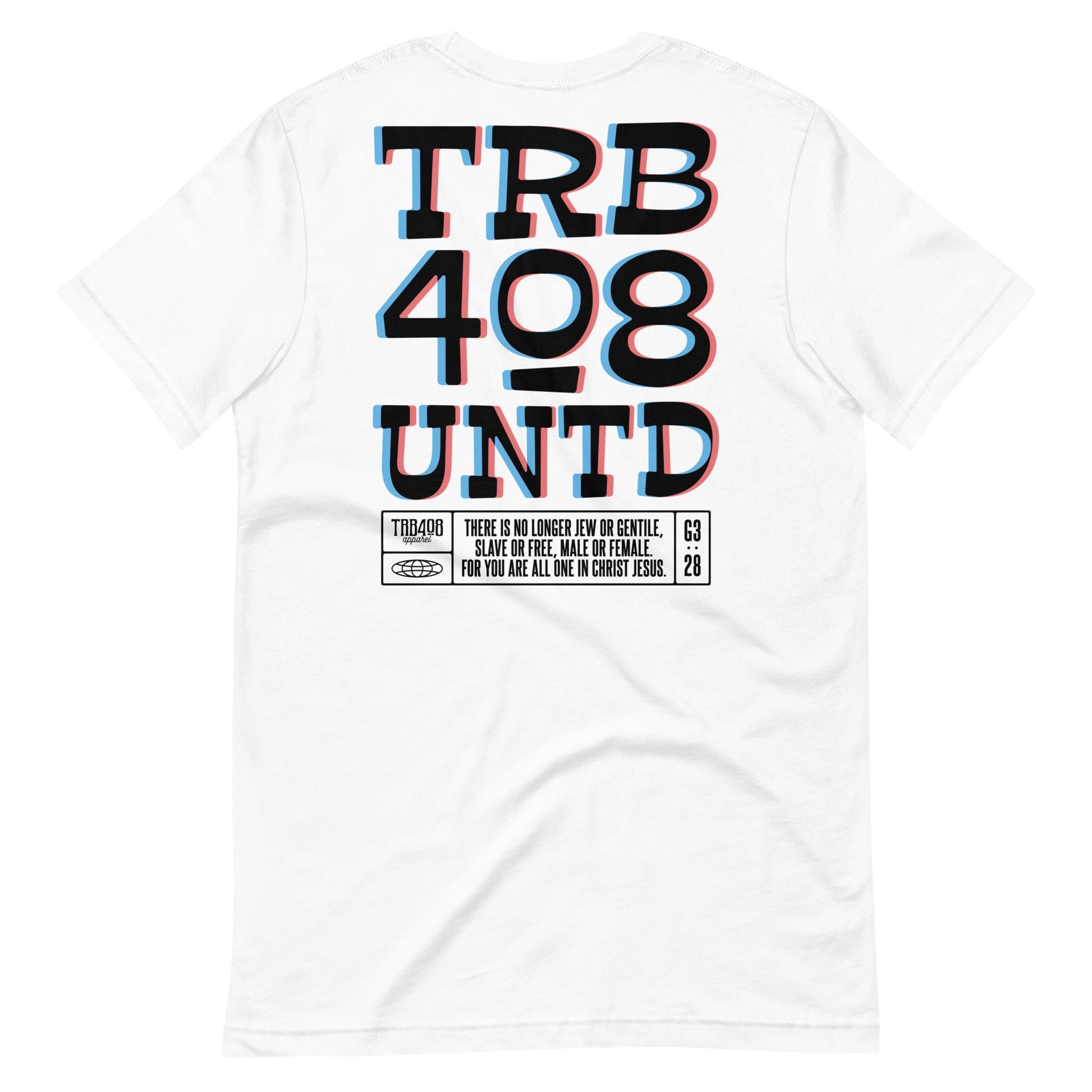 White short sleeve Tribe 3D Tee, Back, Christian Apparel