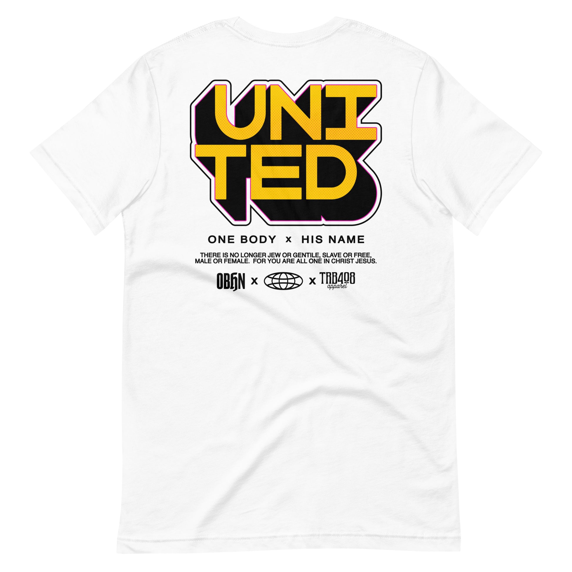 White short sleeve United 3D Tee, Back, Christian Apparel
