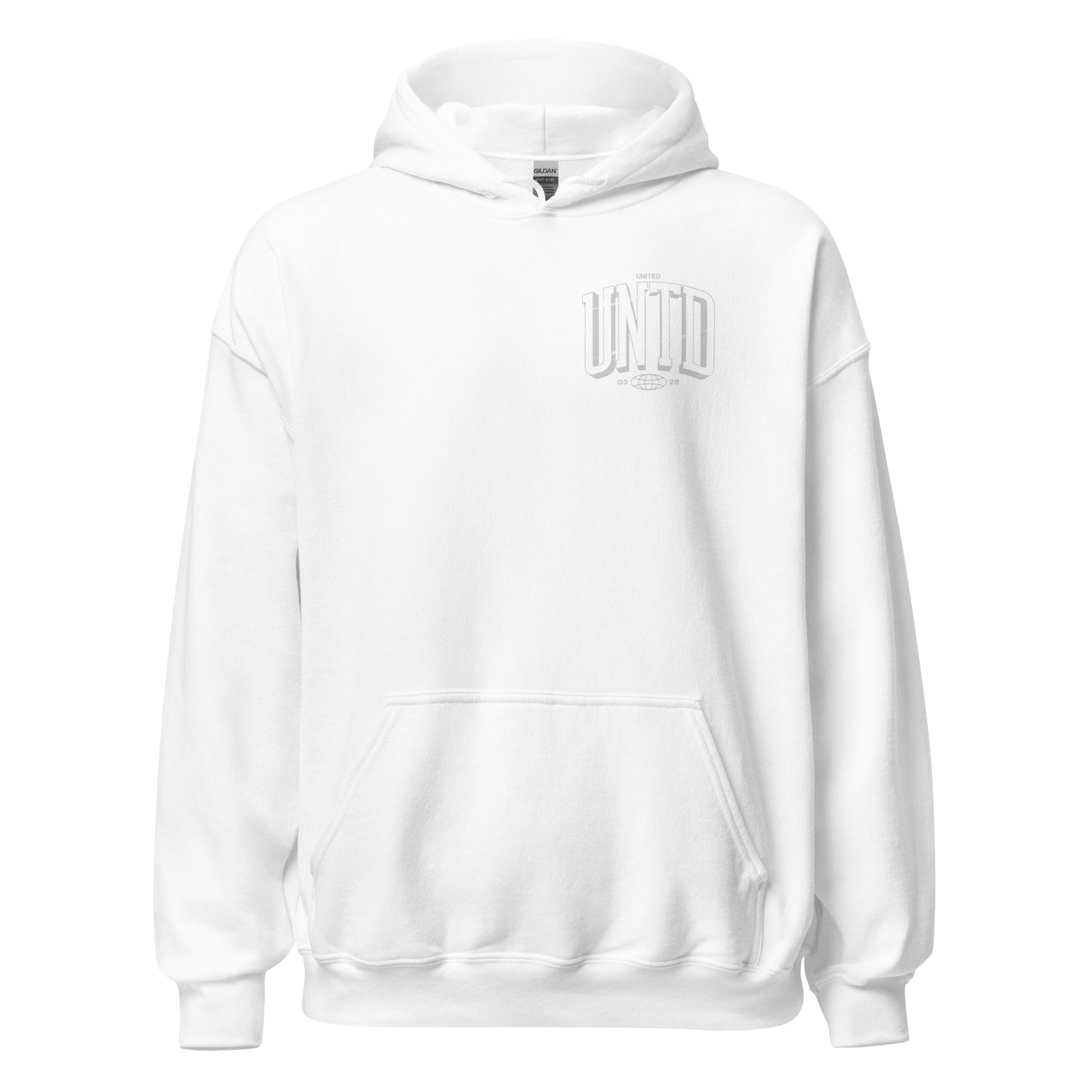 White The Tall UNTD Hoodie, Front, Christian Apparel