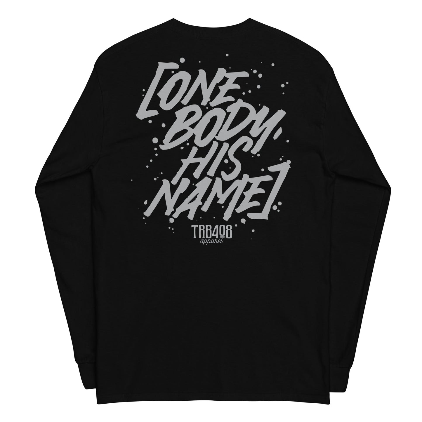 Black long sleeve OBHN Script Tee, Back, Christian Apparel