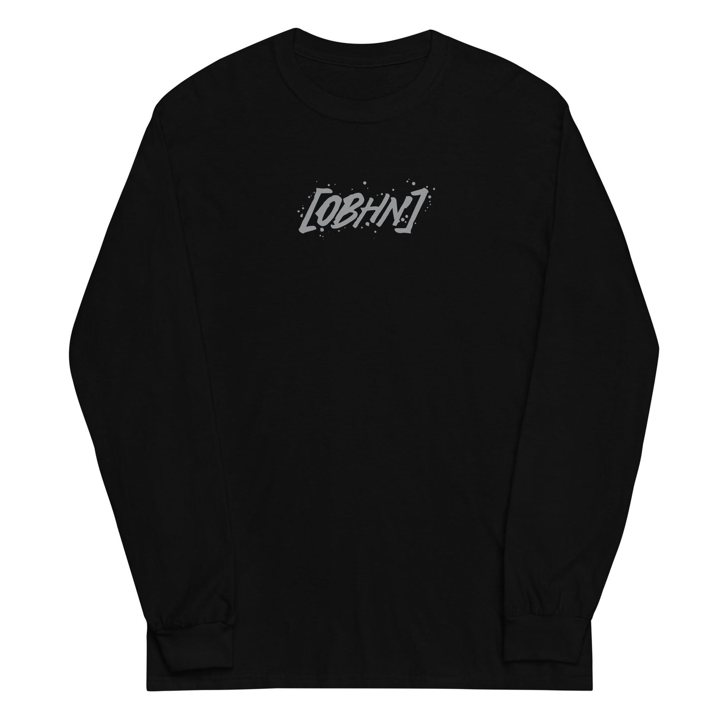 Black long sleeve OBHN Script Tee, Front, Christian Apparel