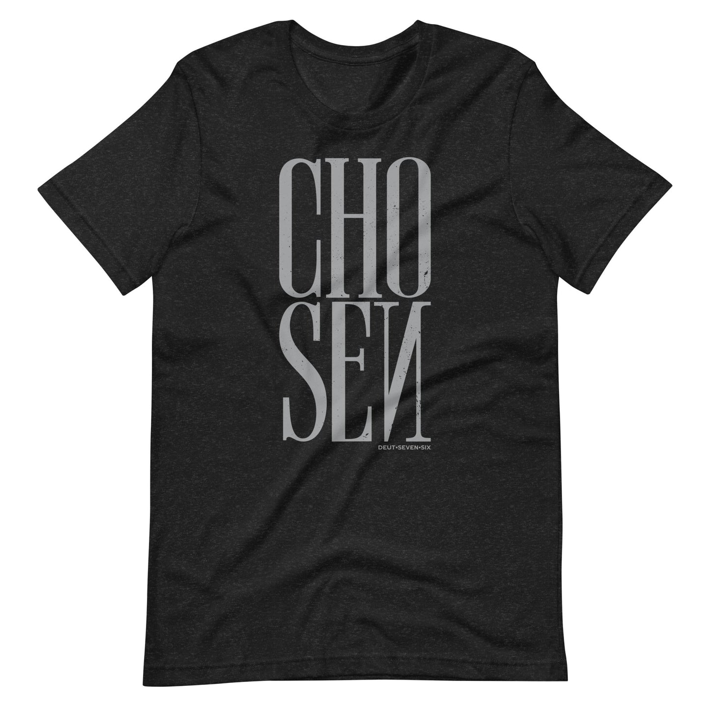 Black short sleeve Chosen Tee, Front, Christian Apparel