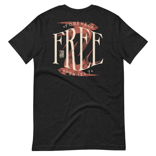Black short sleeve Free Bird Tee, Back, Christian Apparel