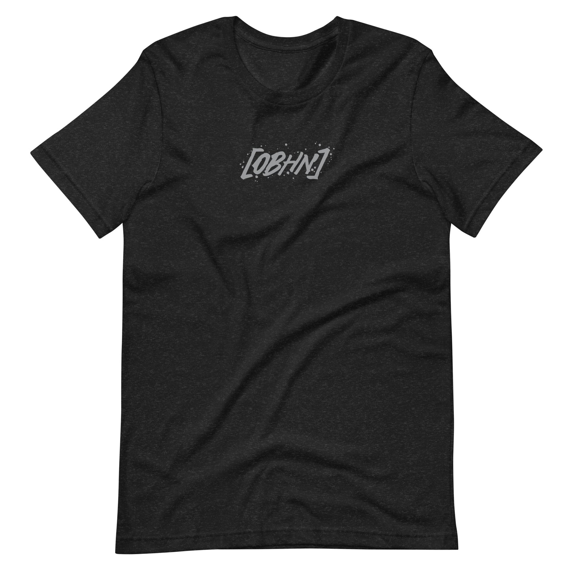 Black short sleeve OBHN Script Tee, Front, Christian Apparel