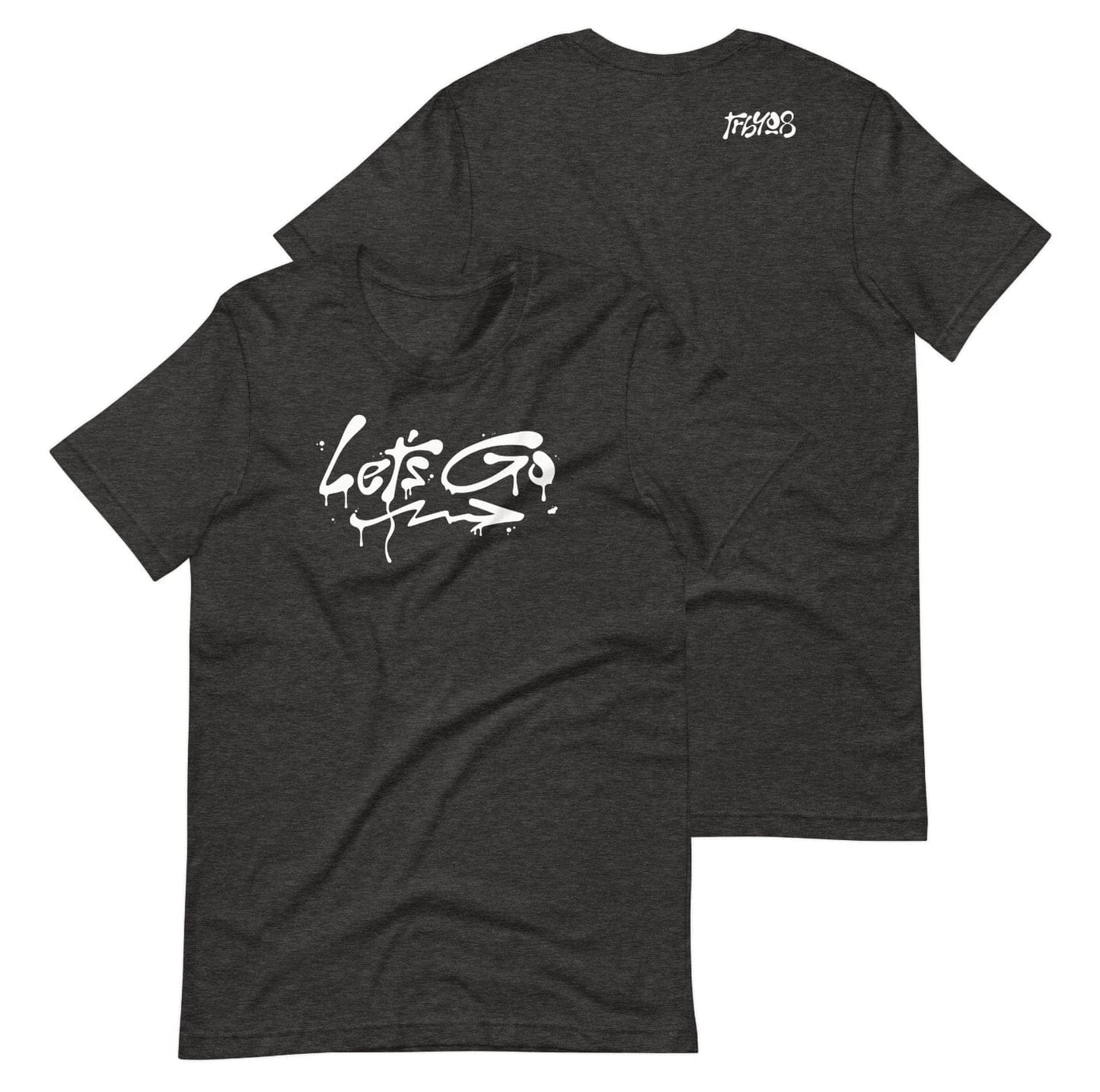 Gray short sleeve Let's Go Tee, Front and Back, Christian Apparel